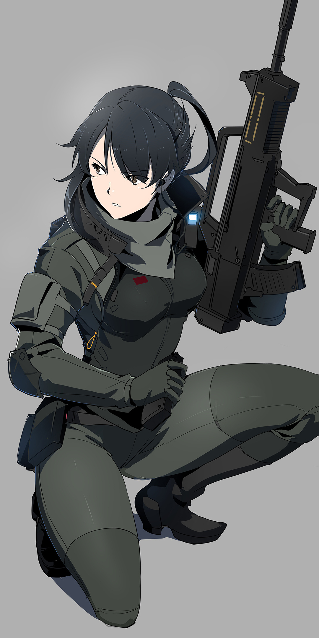 Woman soldier, Armored Gull, anime, 1080x2160 wallpaper