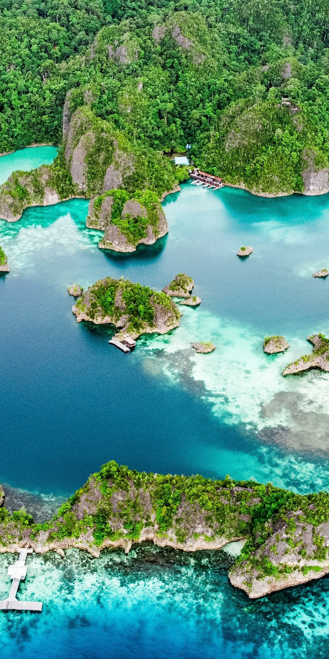 Islands, sea, aerial view, 1080x2160 wallpaper