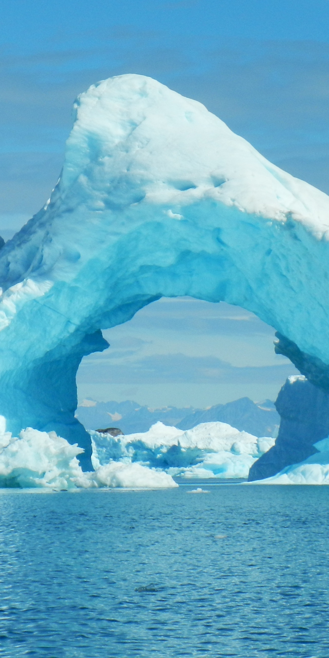 Ice arch, iceberg, nature, ocean, 1080x2160 wallpaper