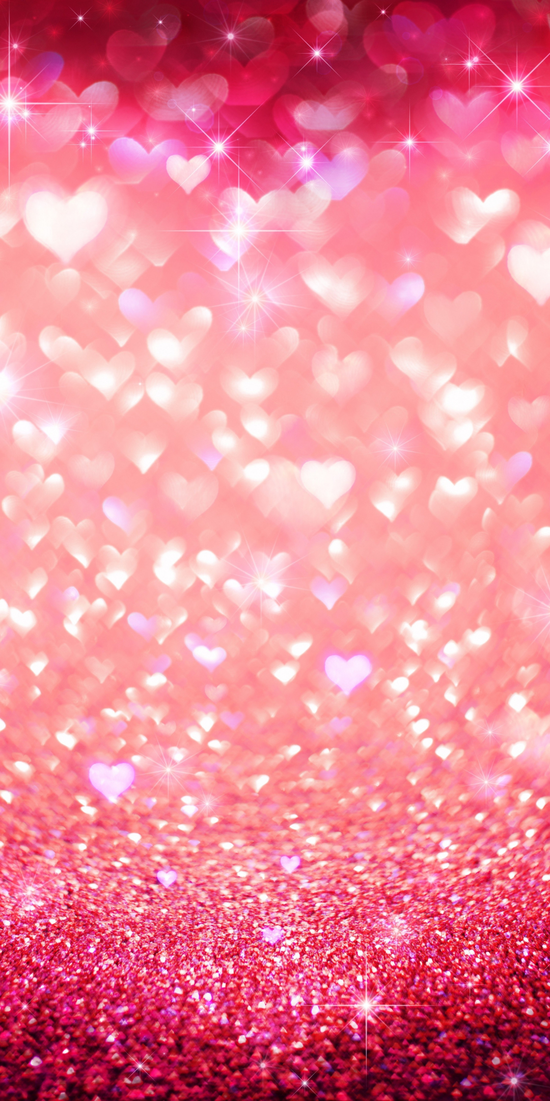 Hearts, glitters, shining, abstract, 1080x2160 wallpaper