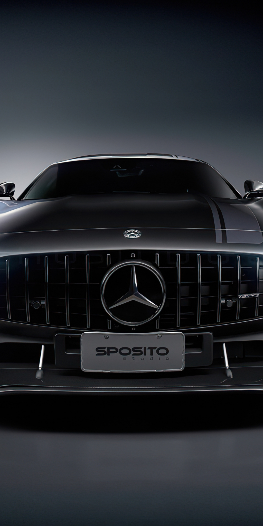 Black car, Mercedes-AMG GT, car, 1080x2160 wallpaper