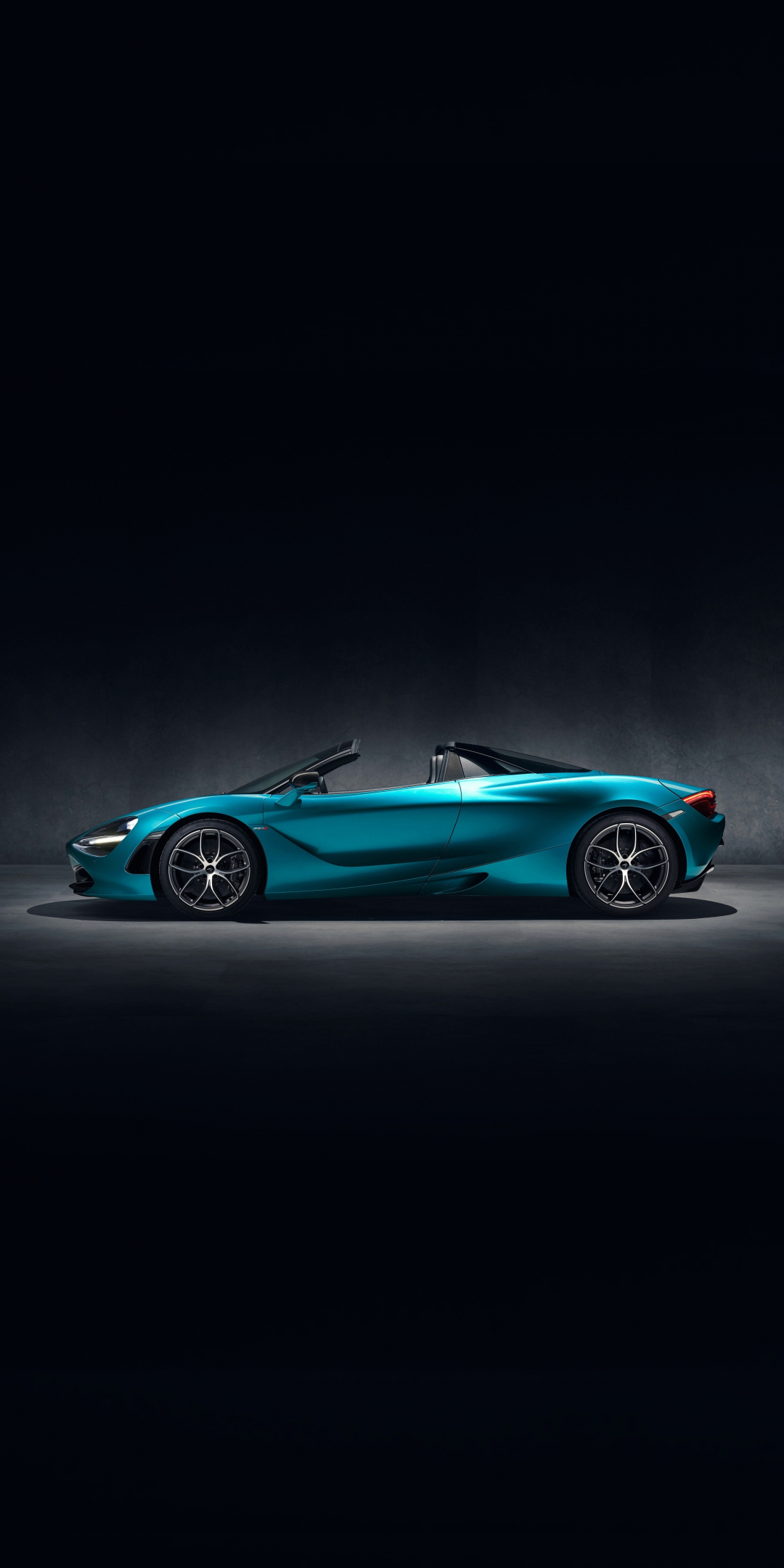 Sports car, McLaren 720S, sky blue, side view, 1080x2160 wallpaper