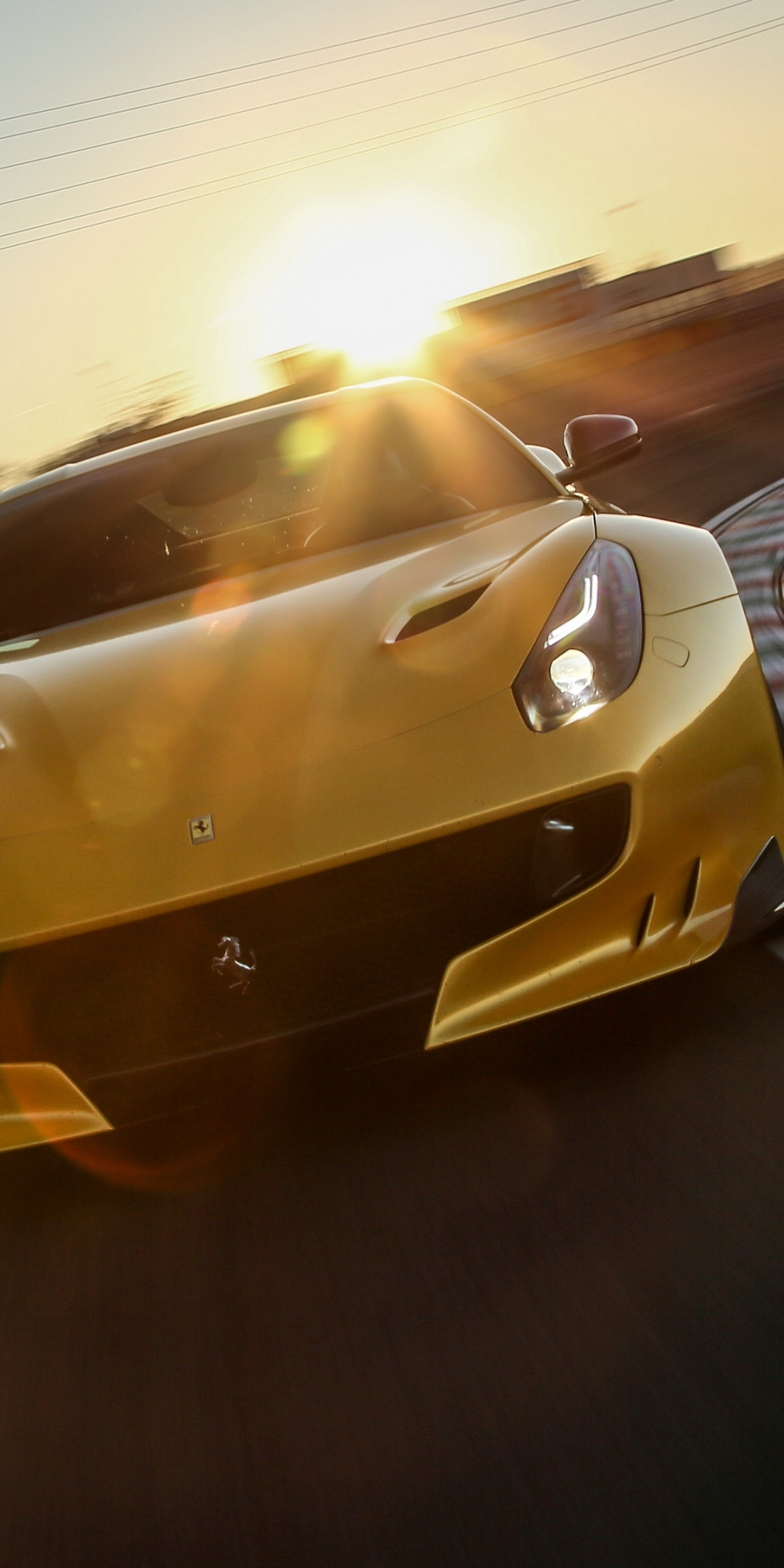 Ferrari F12, sports car, motion blur, 1080x2160 wallpaper