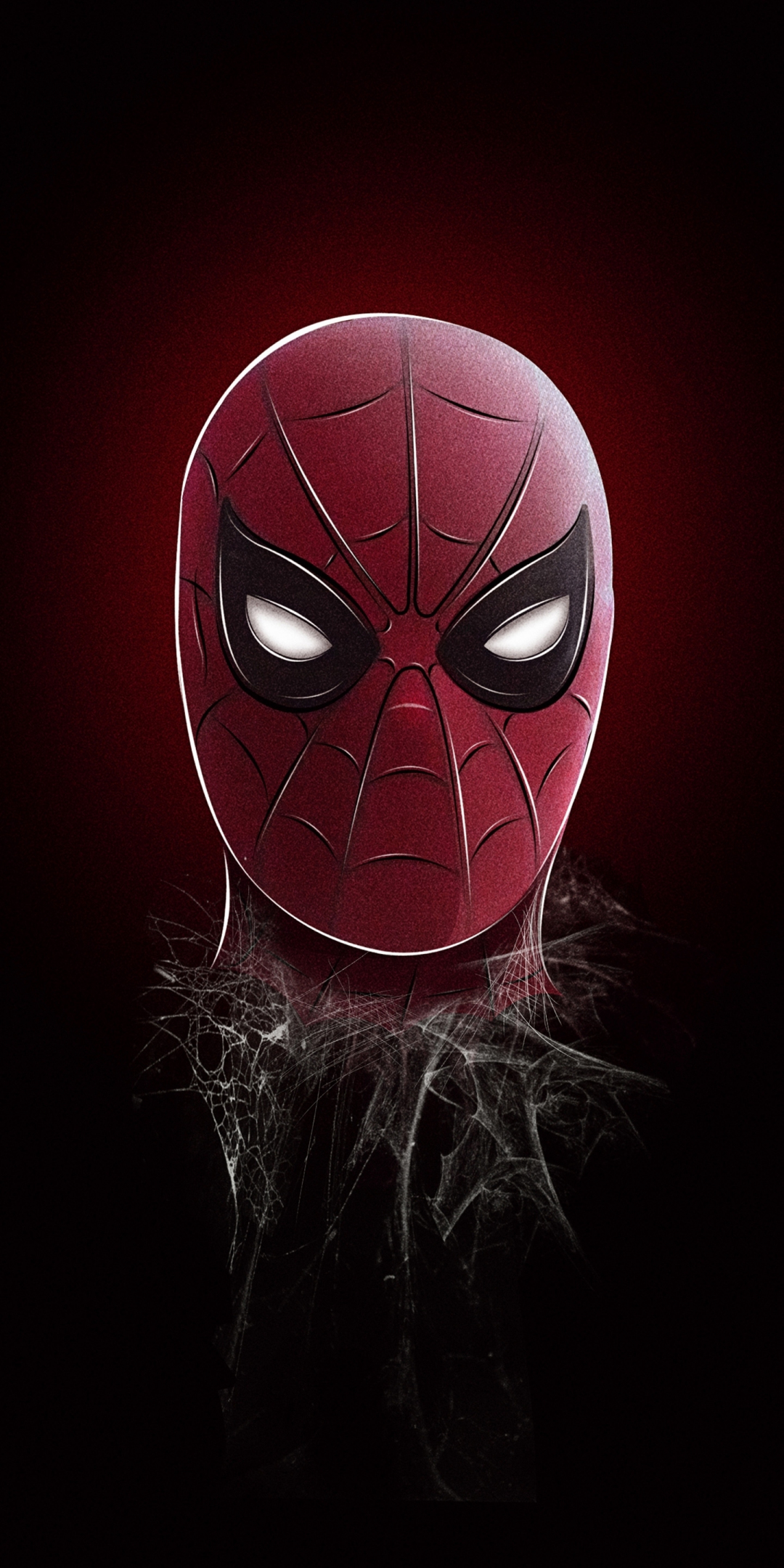 Spider-man's head-shot, minimal, art, 1080x2160 wallpaper