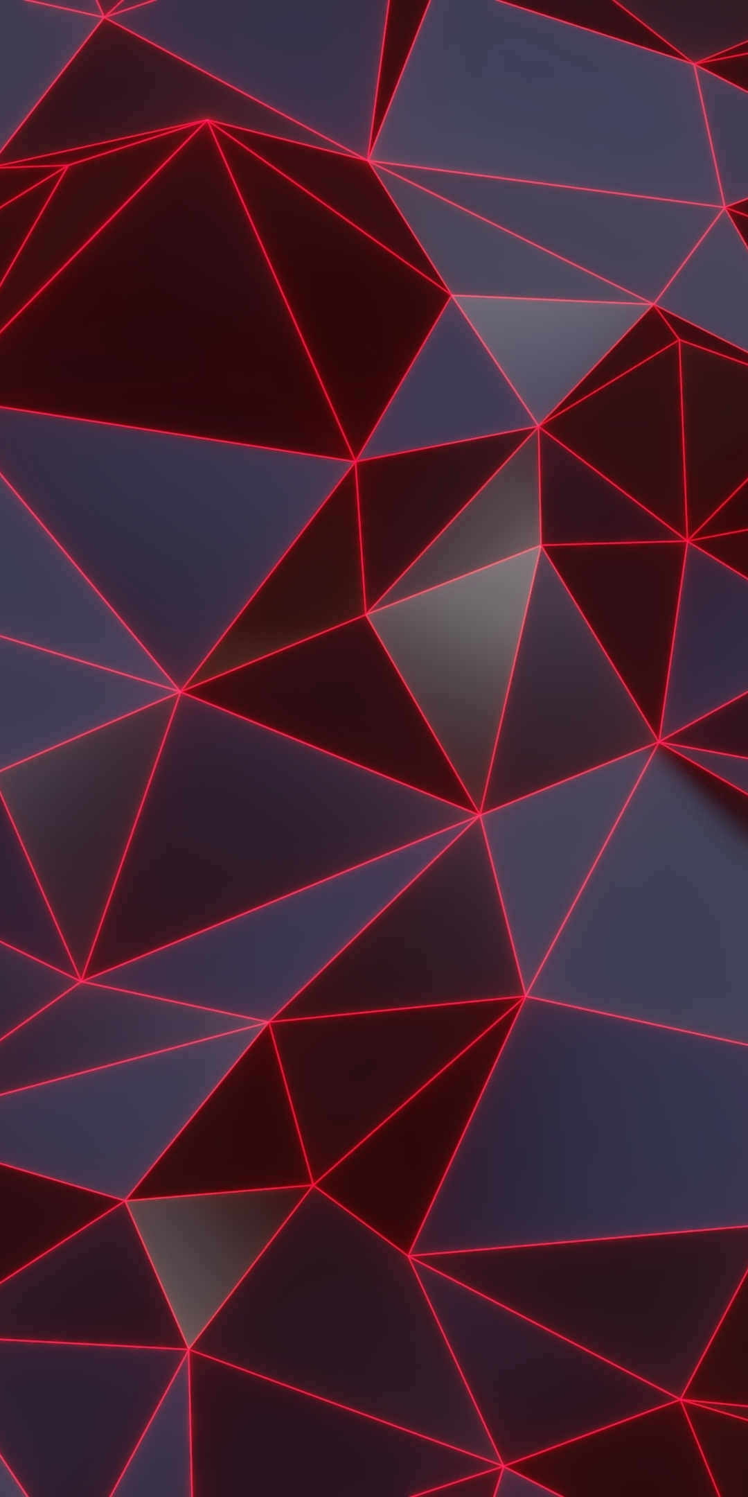 Red edges, triangular surface, 1080x2160 wallpaper