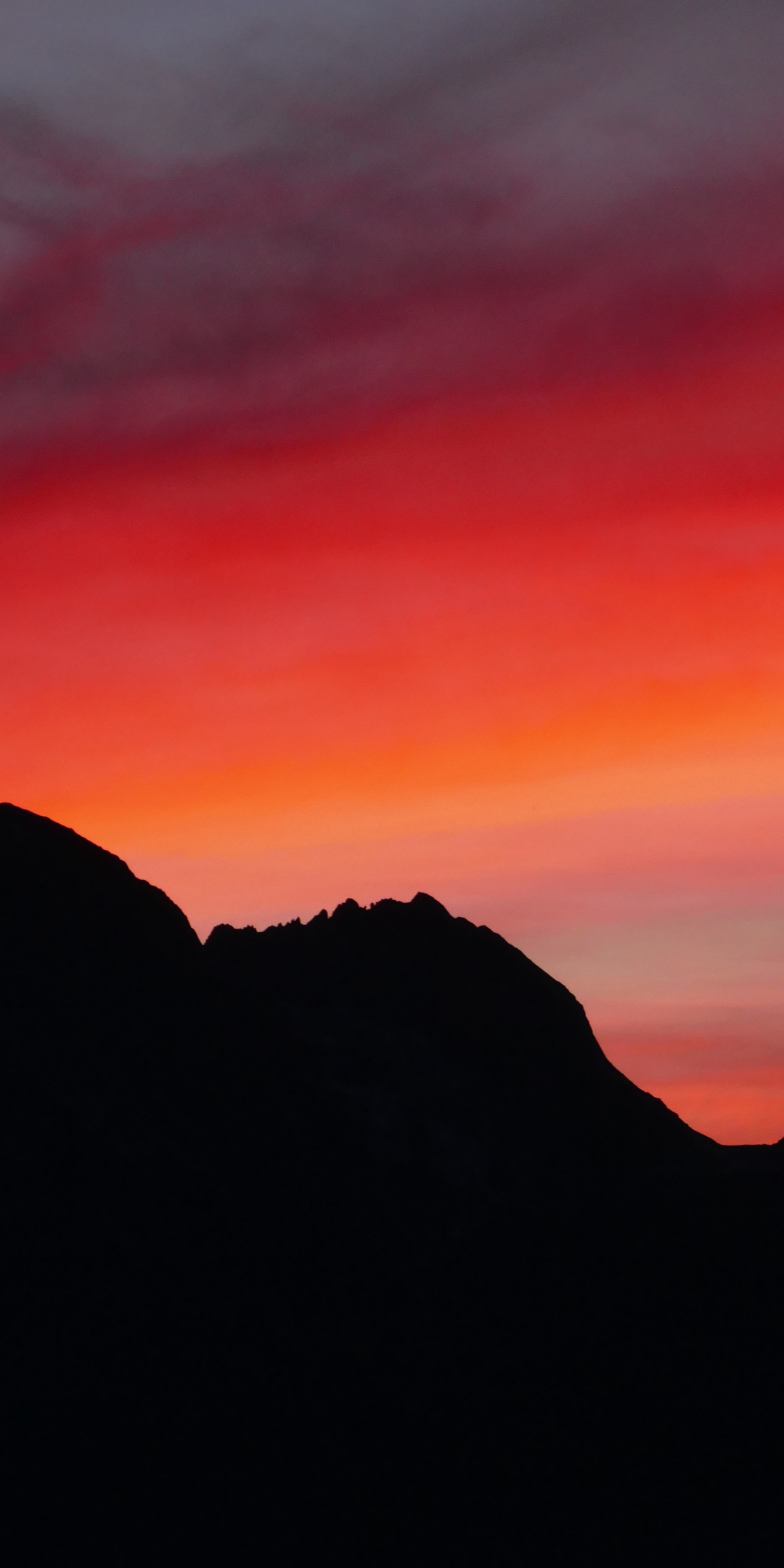 Sunset, mountains, sky, 1080x2160 wallpaper