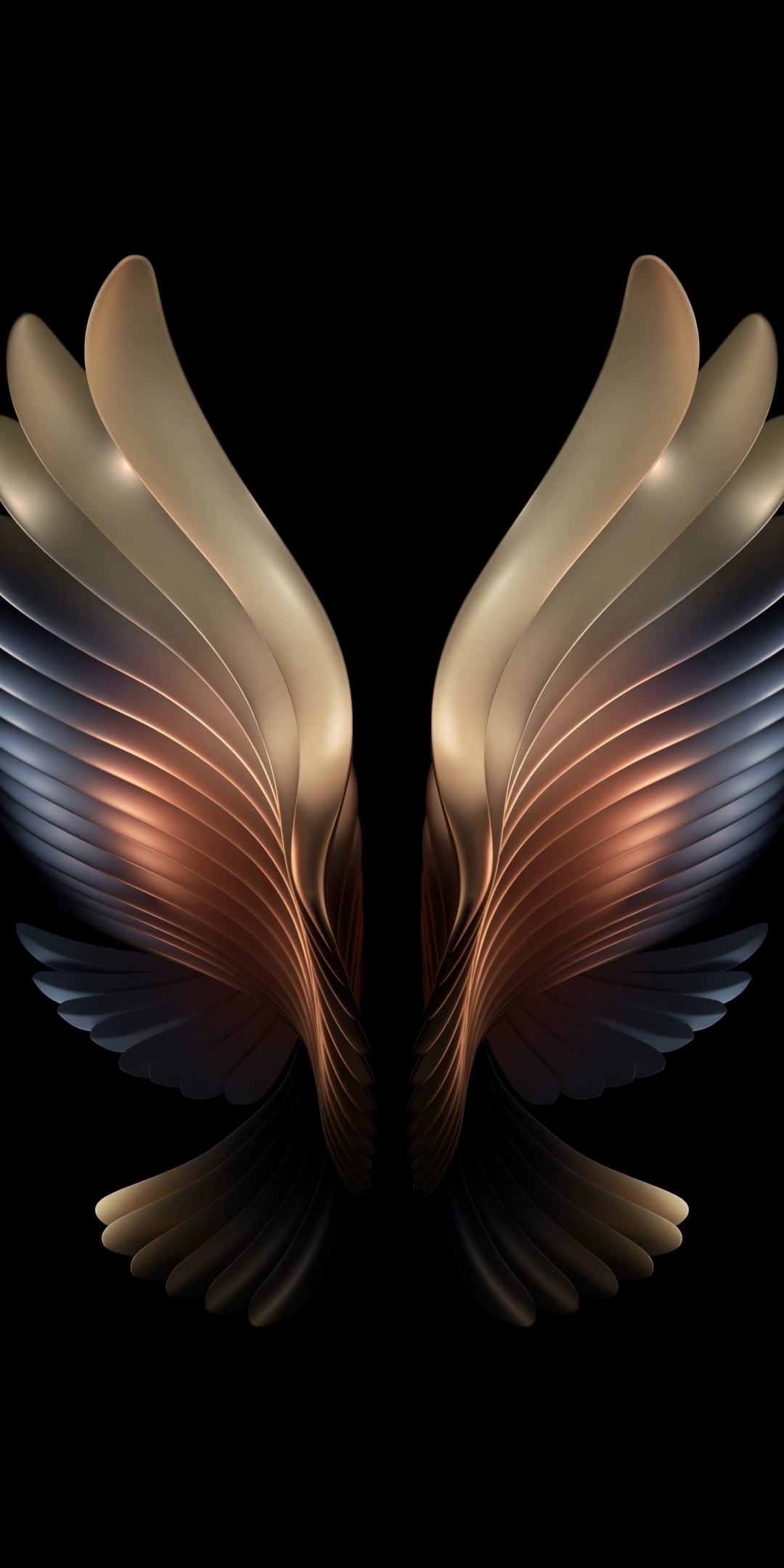 Amoled, angel wings, dark, 1080x2160 wallpaper