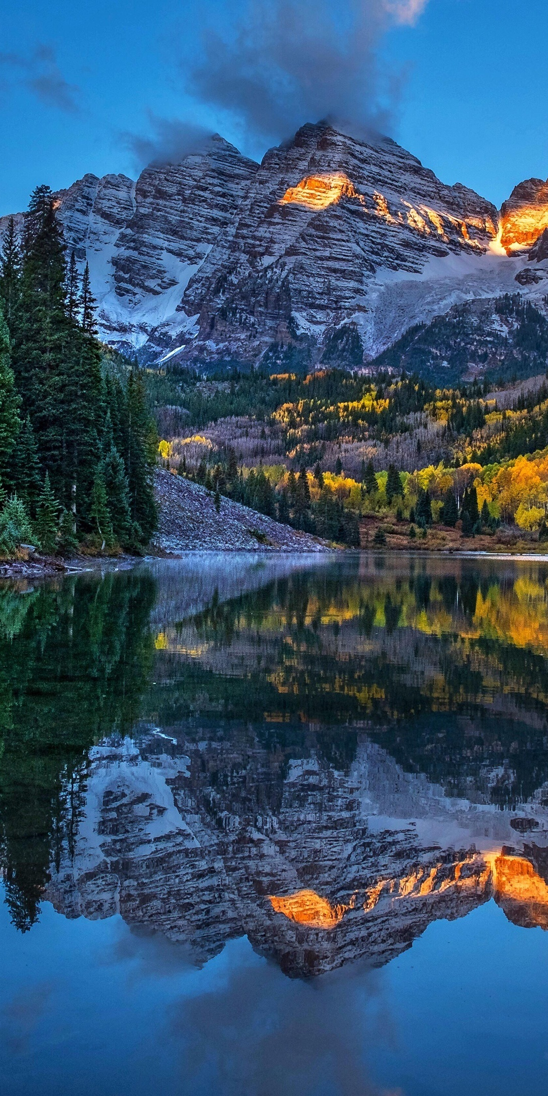 Sunny day, forest, mountains, lake, reflections, nature, 1080x2160 wallpaper