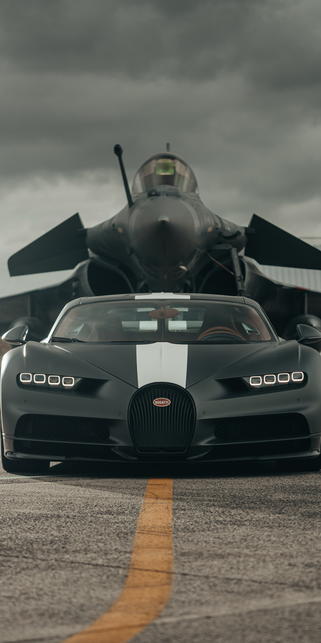 Bugatti Chiron Sport 'Les Légendes du Ciel, Dassault Rafale, 1080x2160 wallpaper