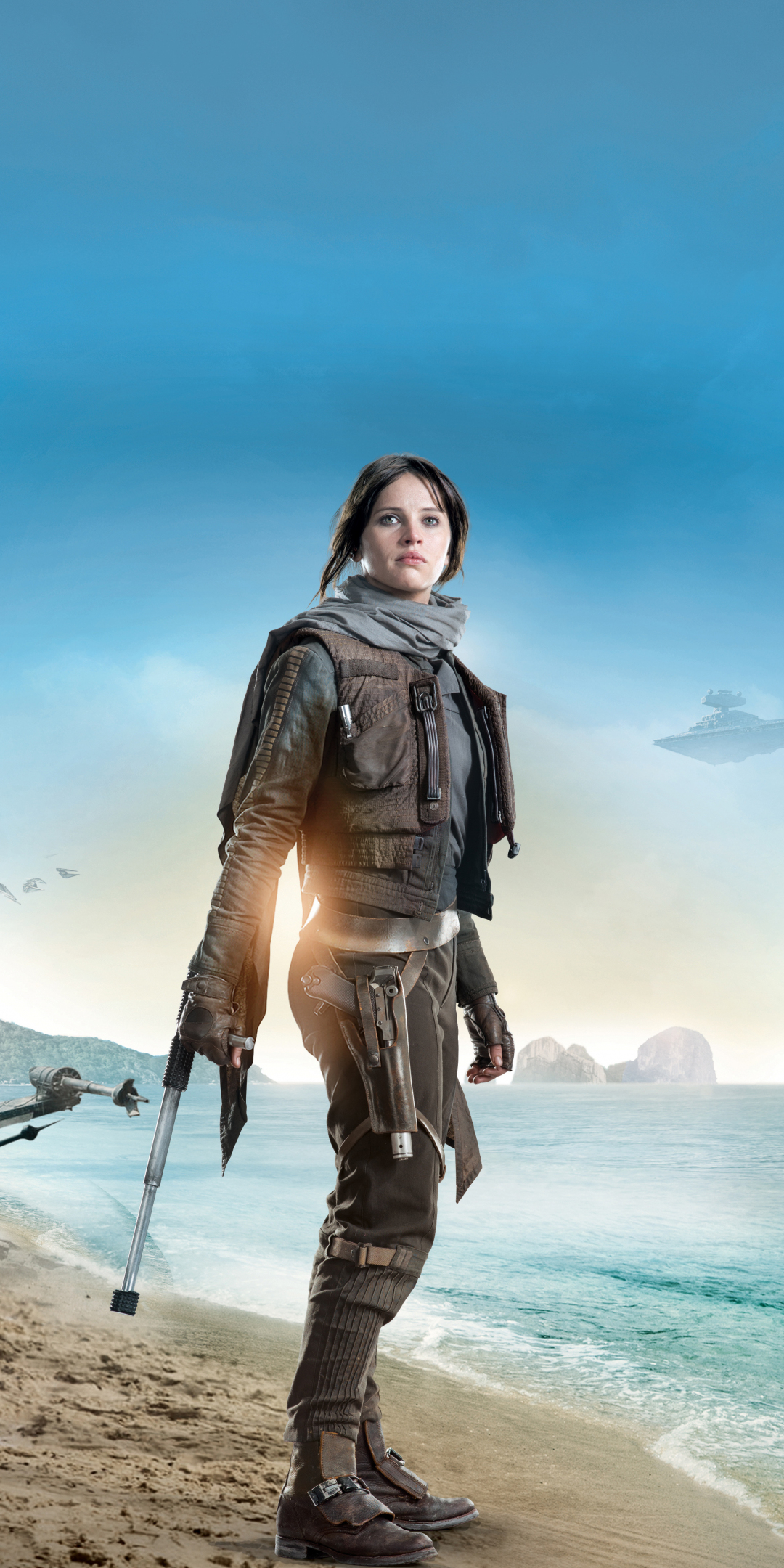 Rogue One: A Star Wars Story, Felicity Jones, Jyn Erso, 2016 movie, 1080x2160 wallpaper