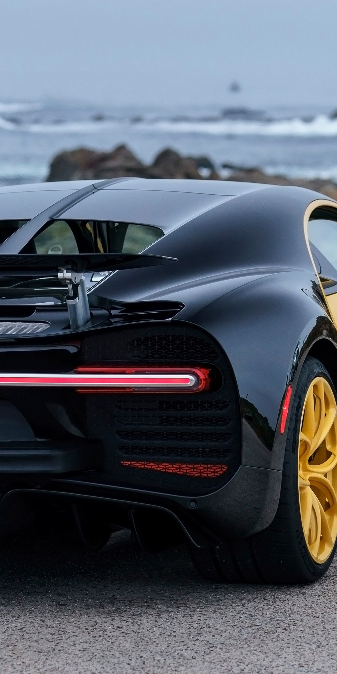 Bugatti Chiron, supercar, sport, rear, 1080x2160 wallpaper