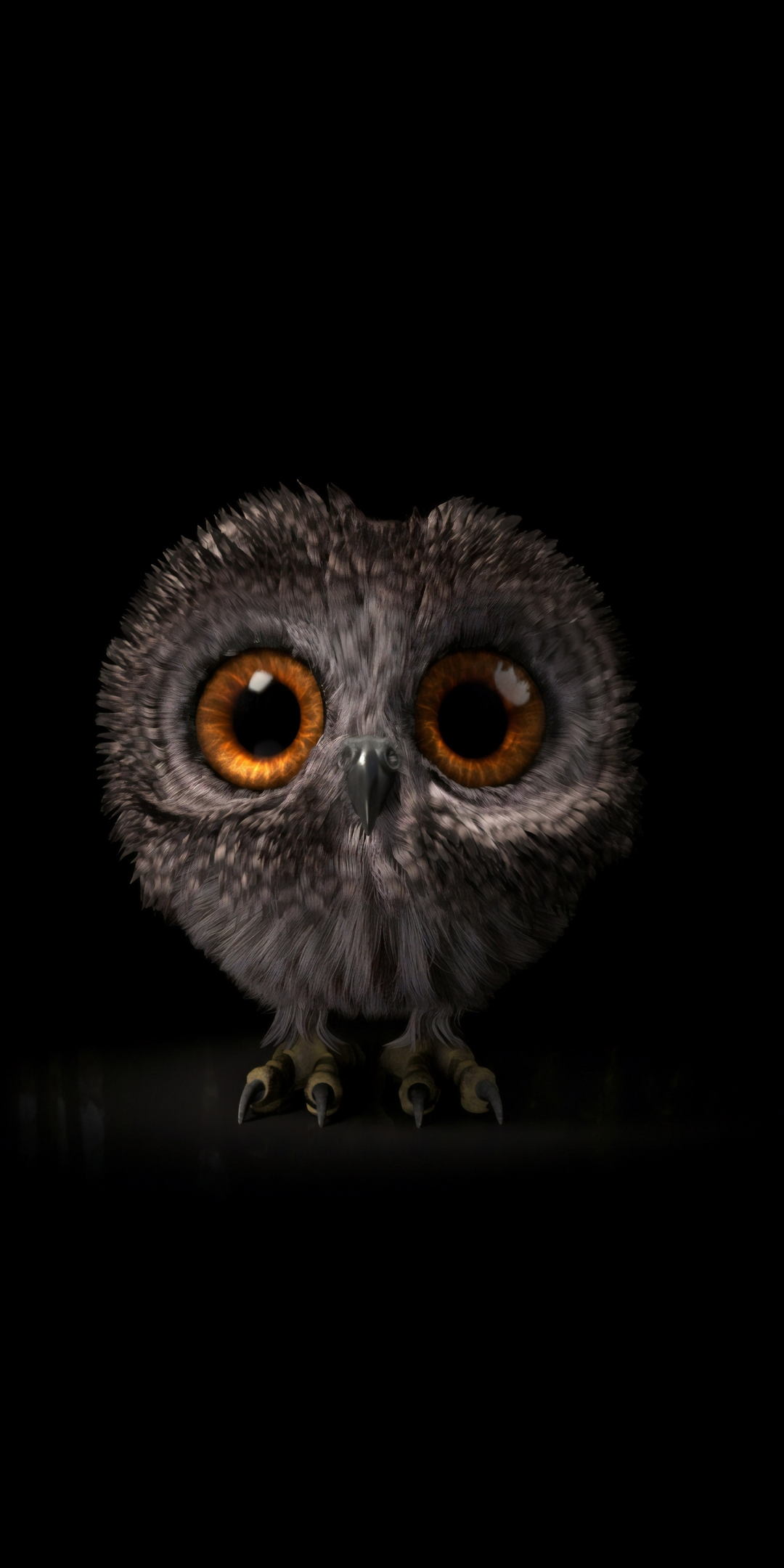 Pinfeather, fluffy owl, cute and adorable, 1080x2160 wallpaper