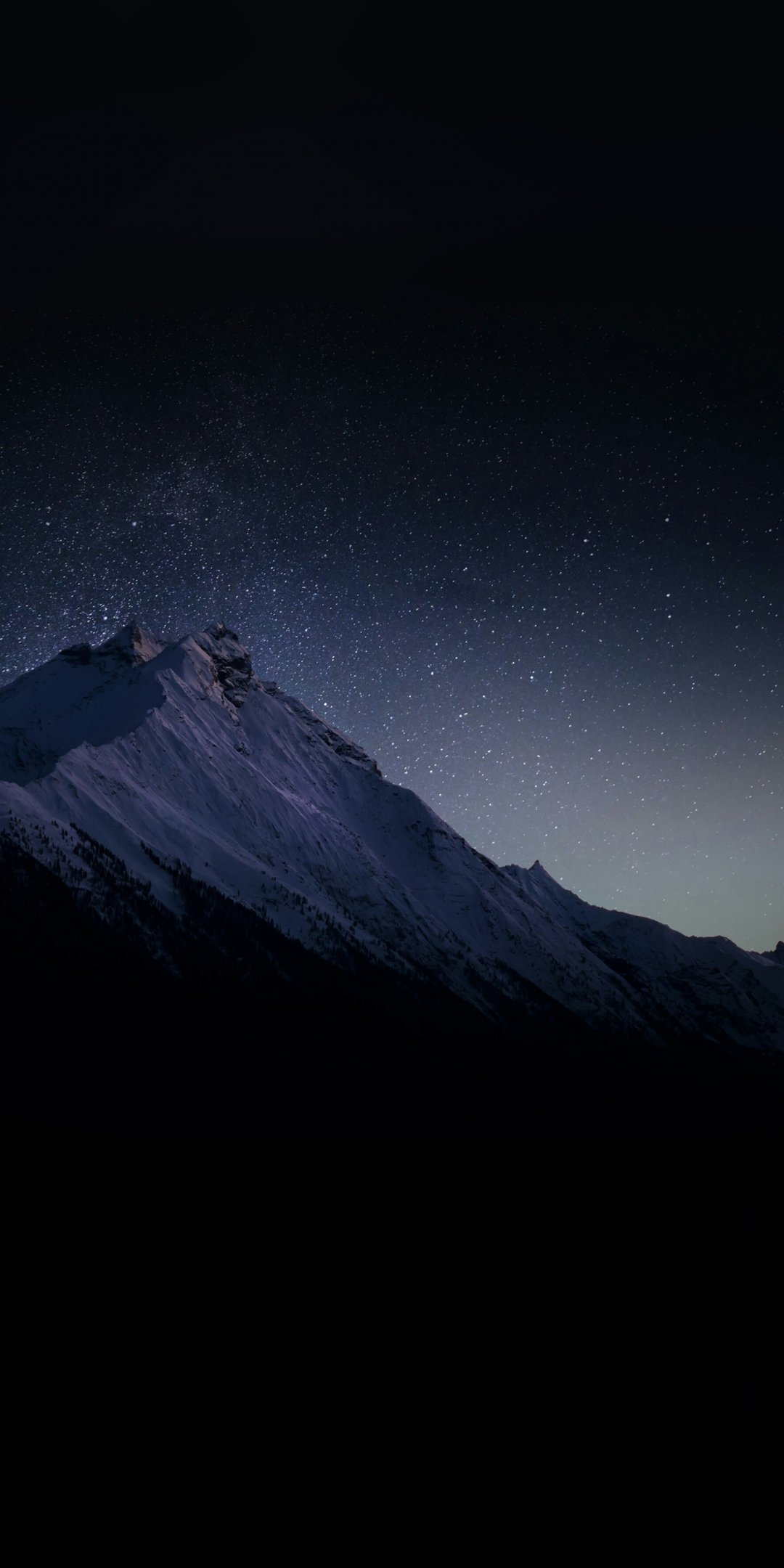 Mountain peak, night, starry sky, 1080x2160 wallpaper