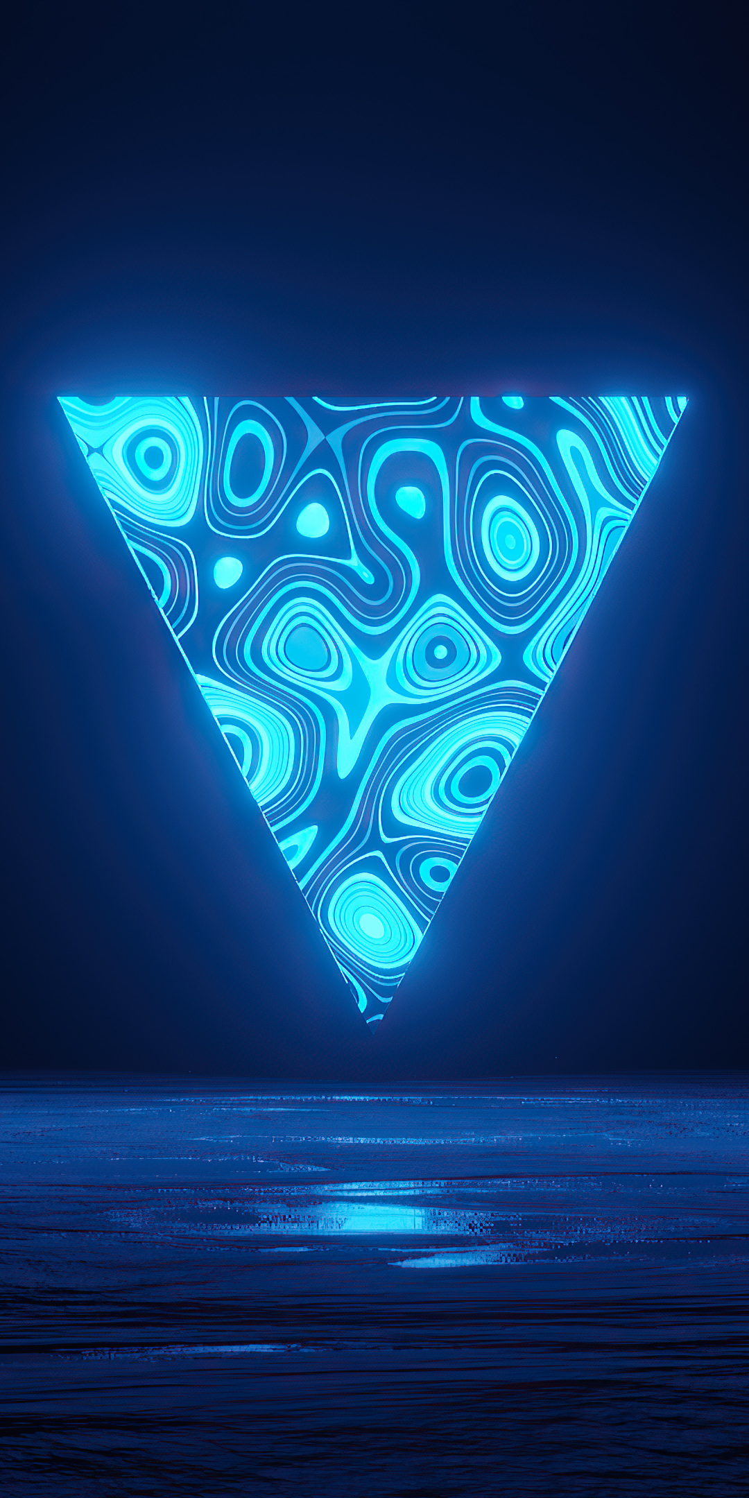 Blue triangle, variant, abstract, dark, 1080x2160 wallpaper