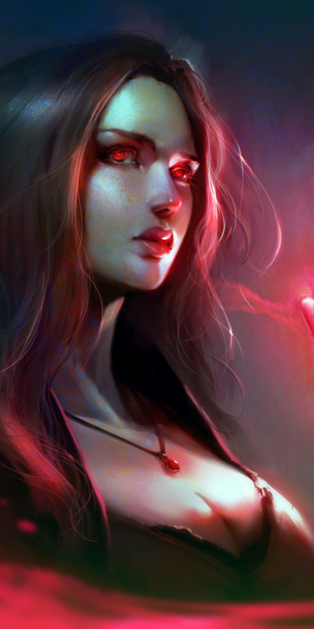 Scarlet Witch, marvel, superhero, magician, art, 1080x2160 wallpaper
