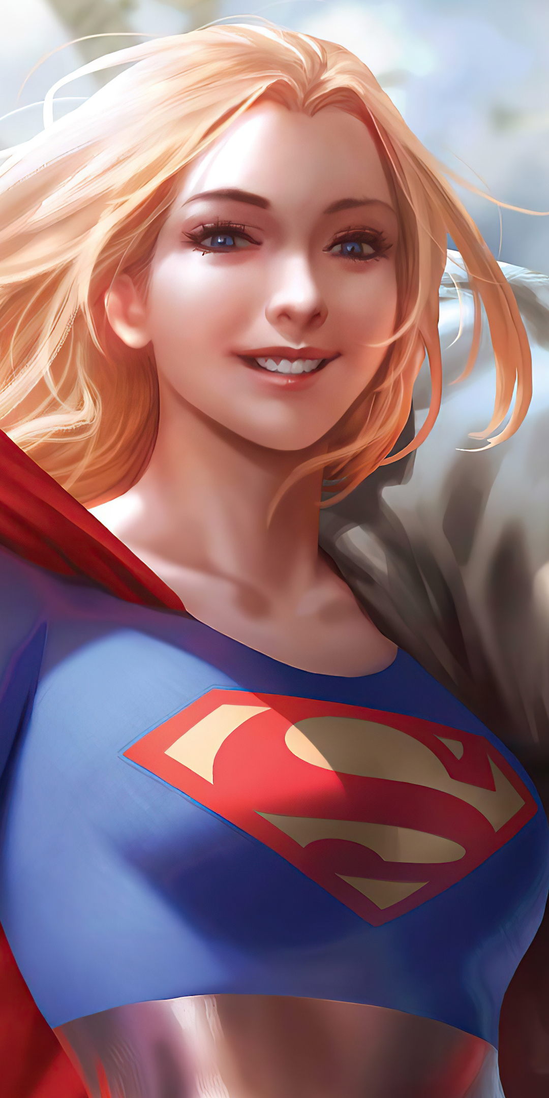 Gorgeous, supergirl, blonde, art, 1080x2160 wallpaper