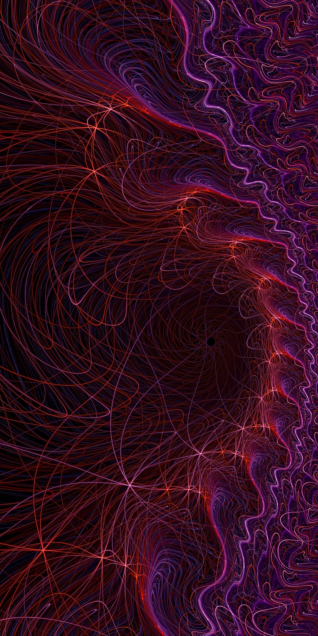 Download Wallpaper 1080x2160 Lines Curvy Fractal Connections