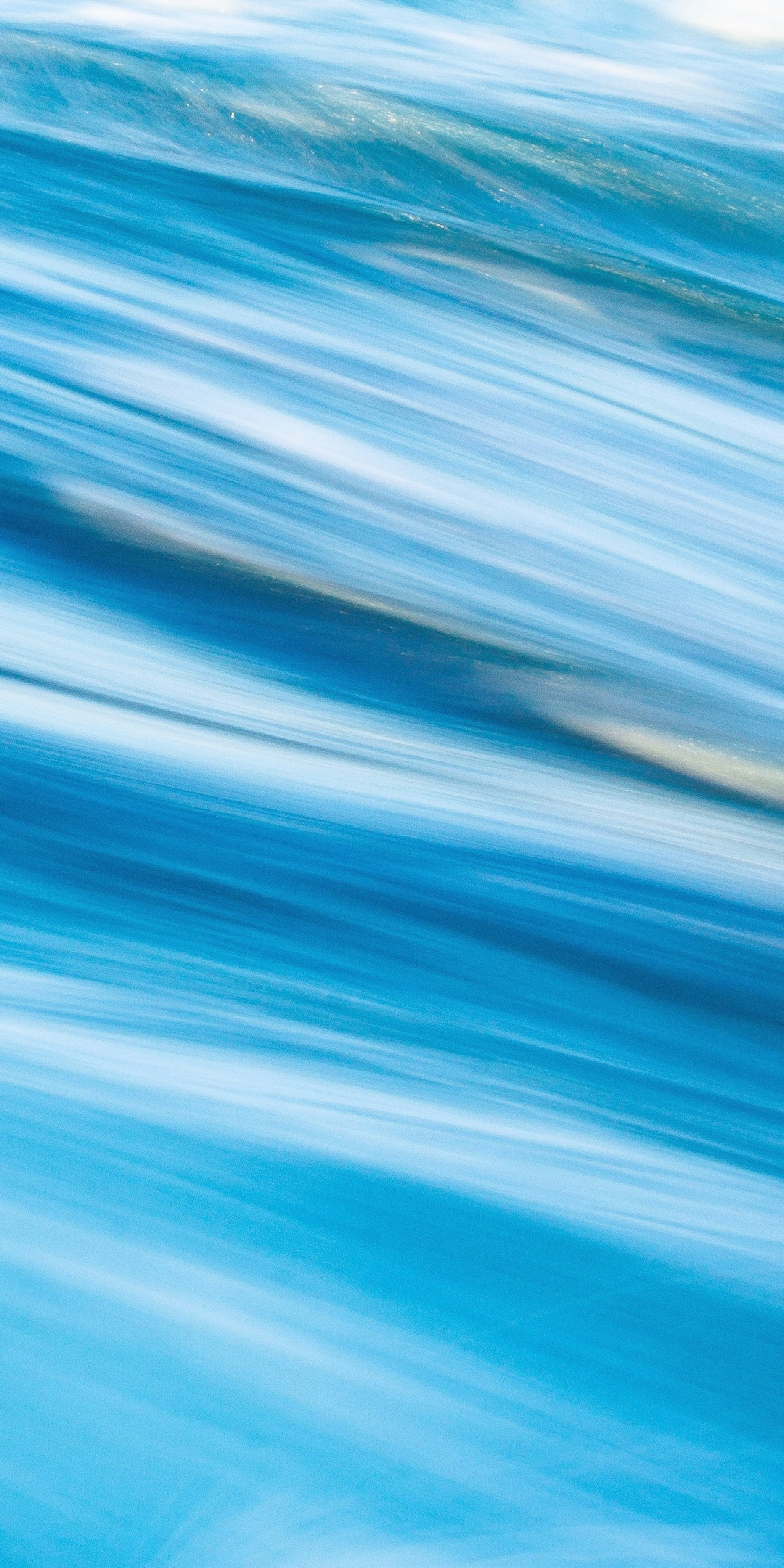 Long exposure, blue sea, blur, 1080x2160 wallpaper