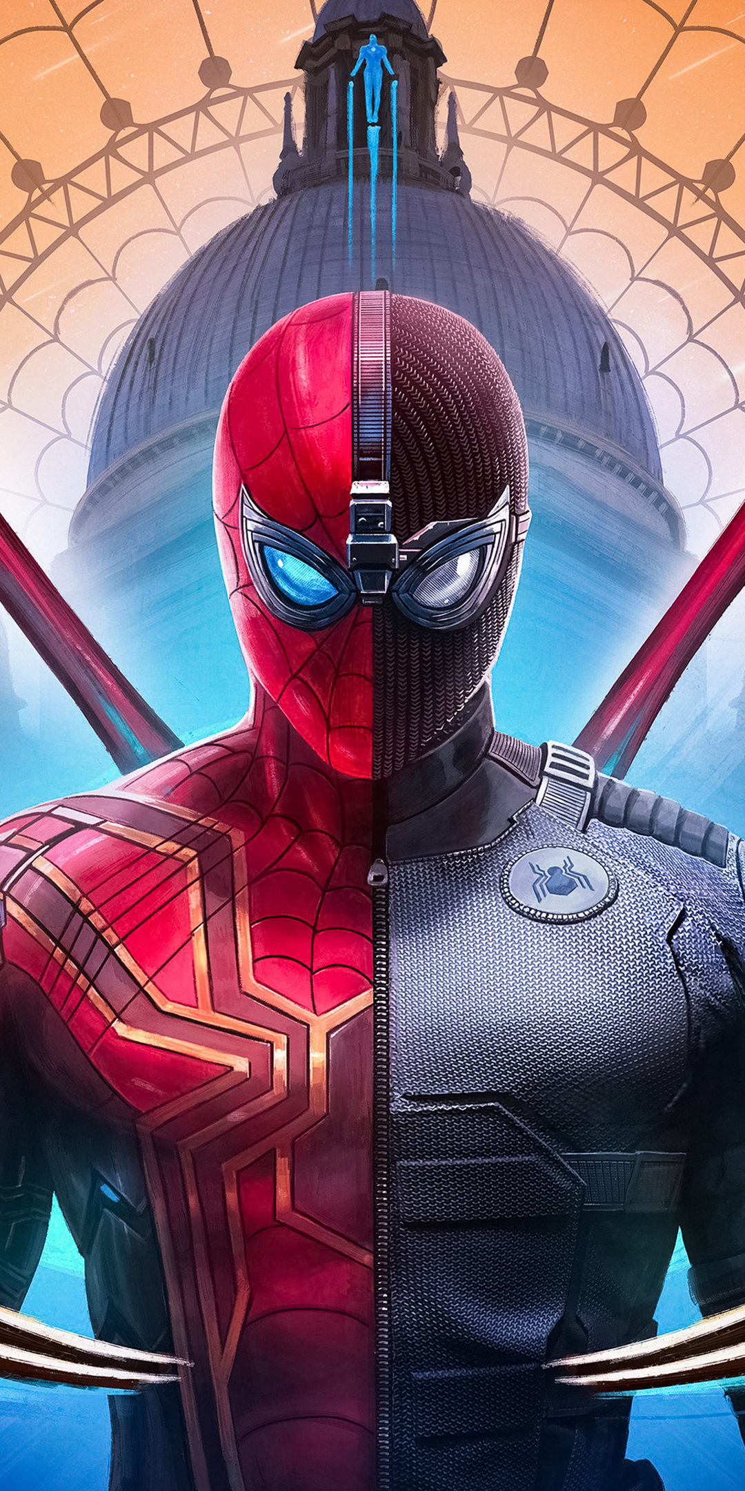 2019 movie, Spider-man: Far From Home, Iron-spider, stealth suit, face-off, 1080x2160 wallpaper