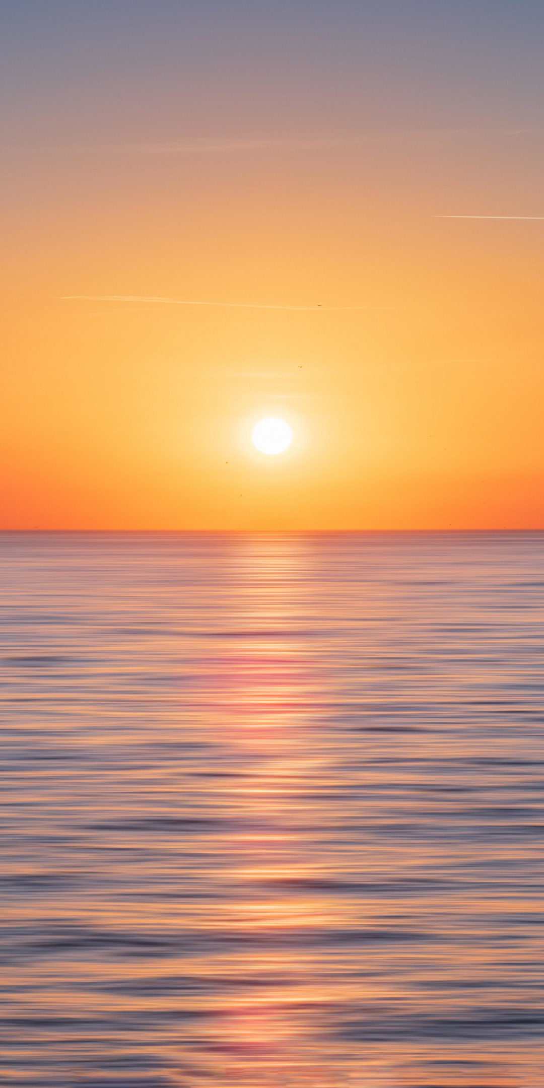 Blur, sea, sky, sunset, minimal, 1080x2160 wallpaper