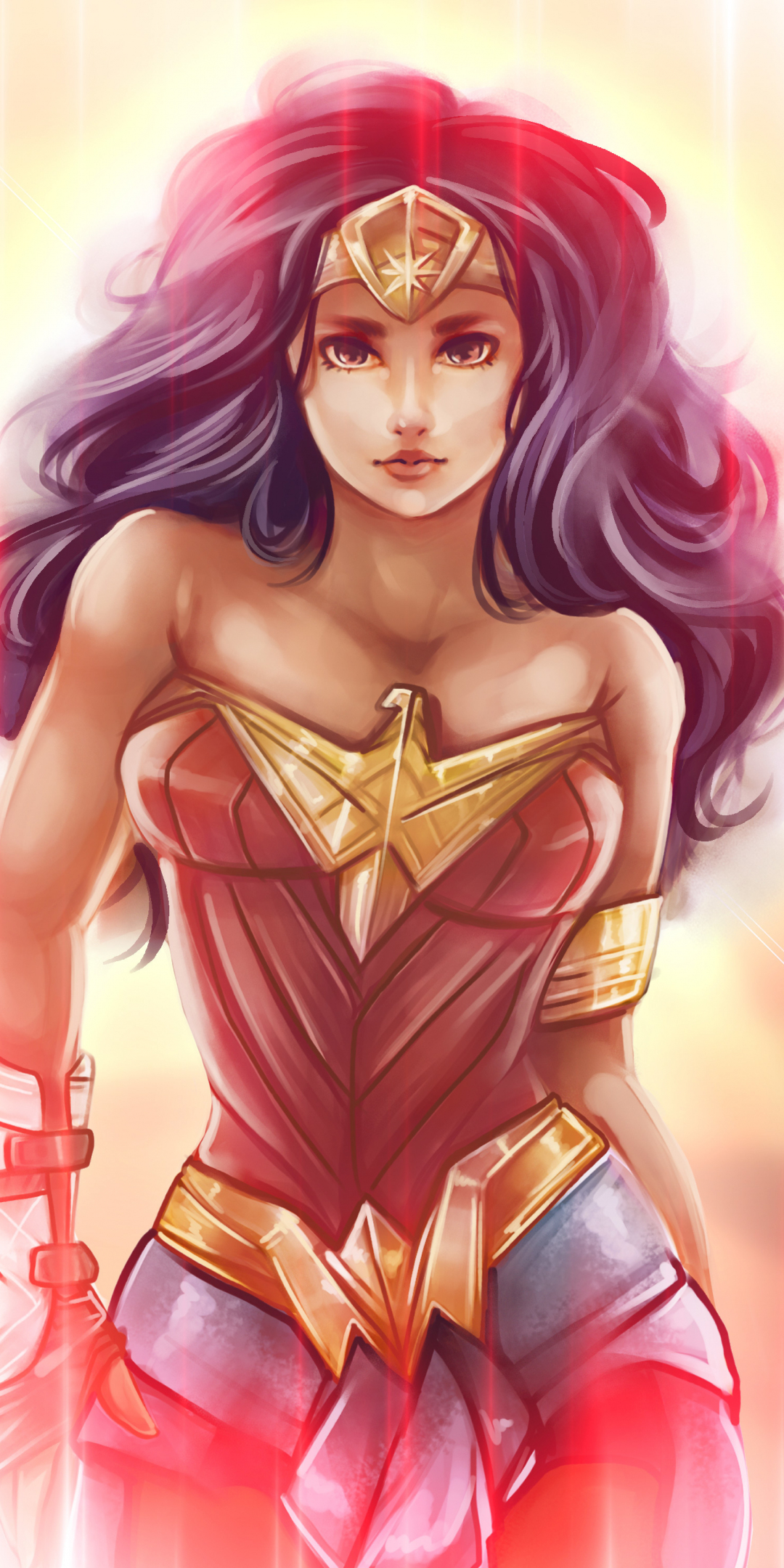 wonder woman, superhero, artwork, 1080x2160 wallpaper