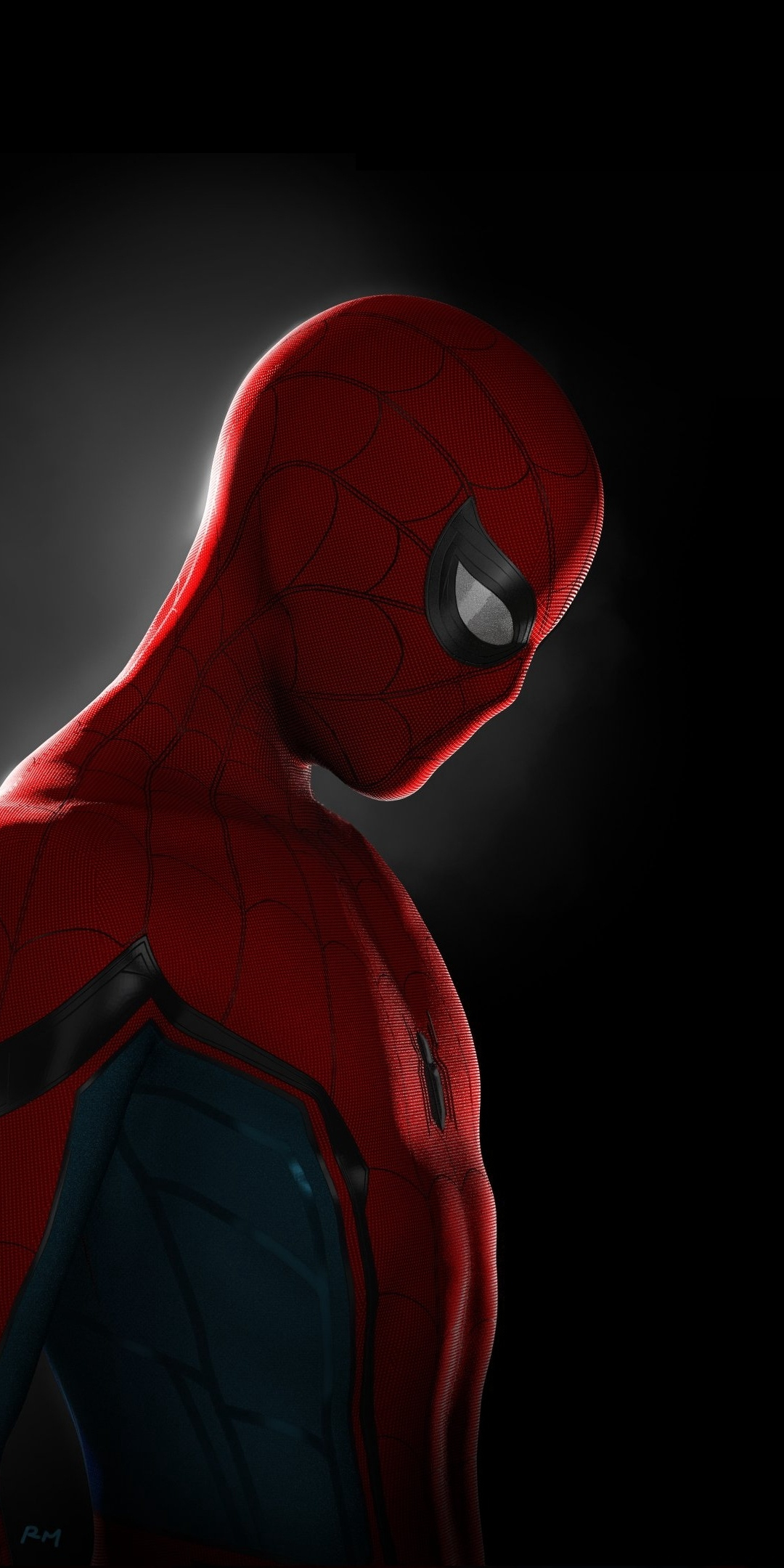 Spider-man, superhero, minimal, artwork, 1080x2160 wallpaper