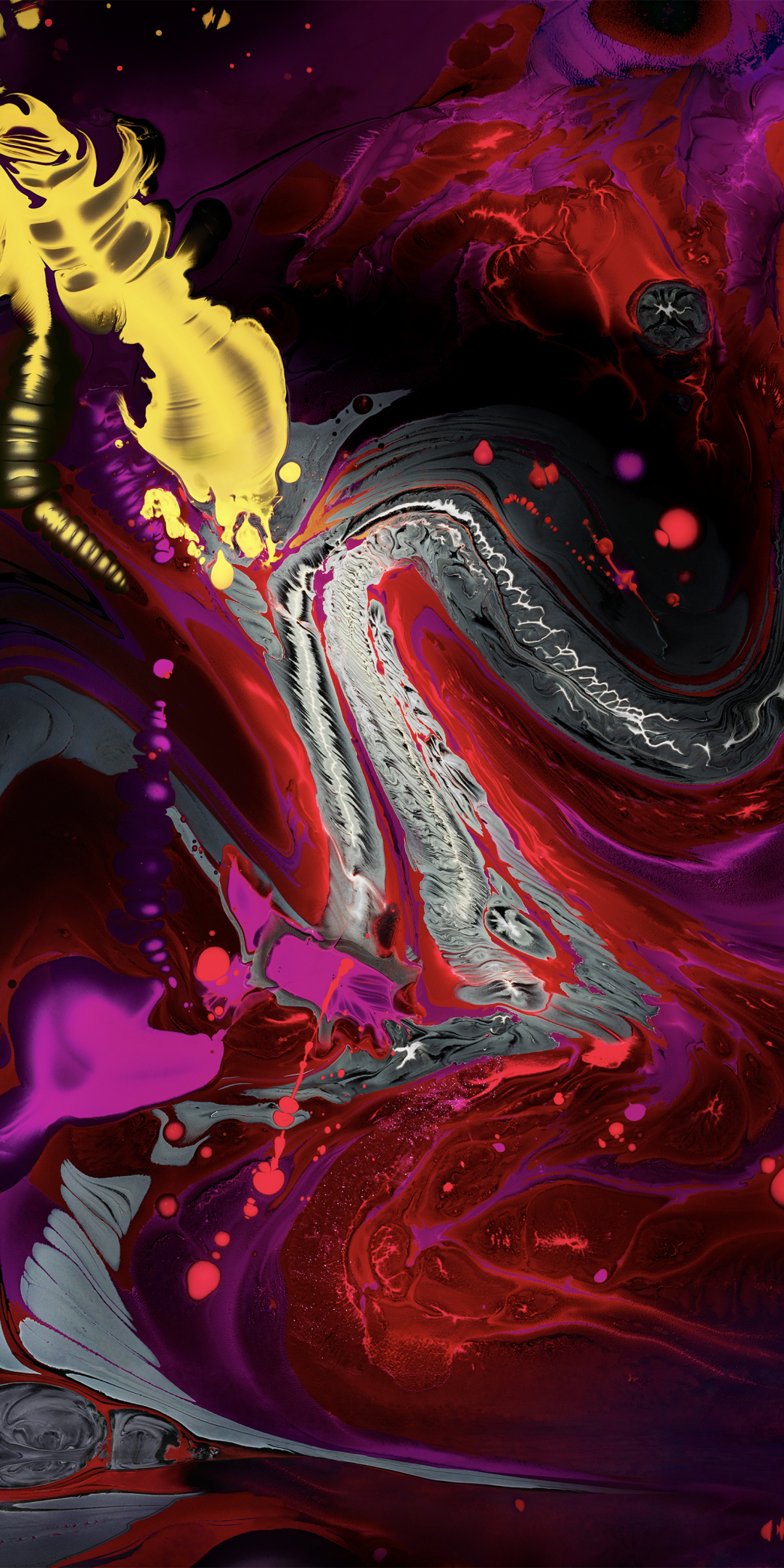 Colorful, texture, fluid, flow, abstract, 1080x2160 wallpaper