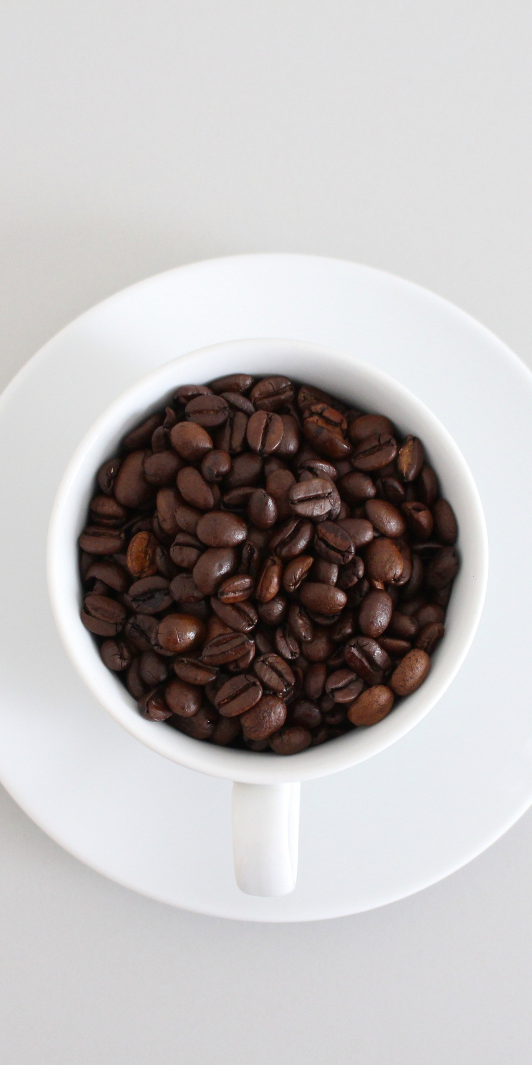 Coffee beans, cup, 1080x2160 wallpaper