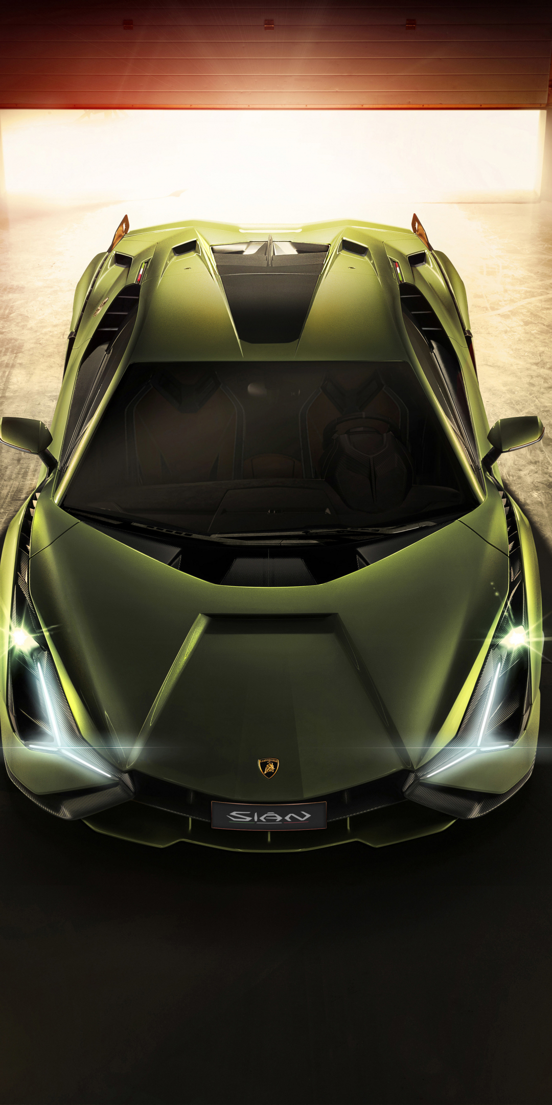Lamborghini Sian, top-front view, 2019 car, 1080x2160 wallpaper