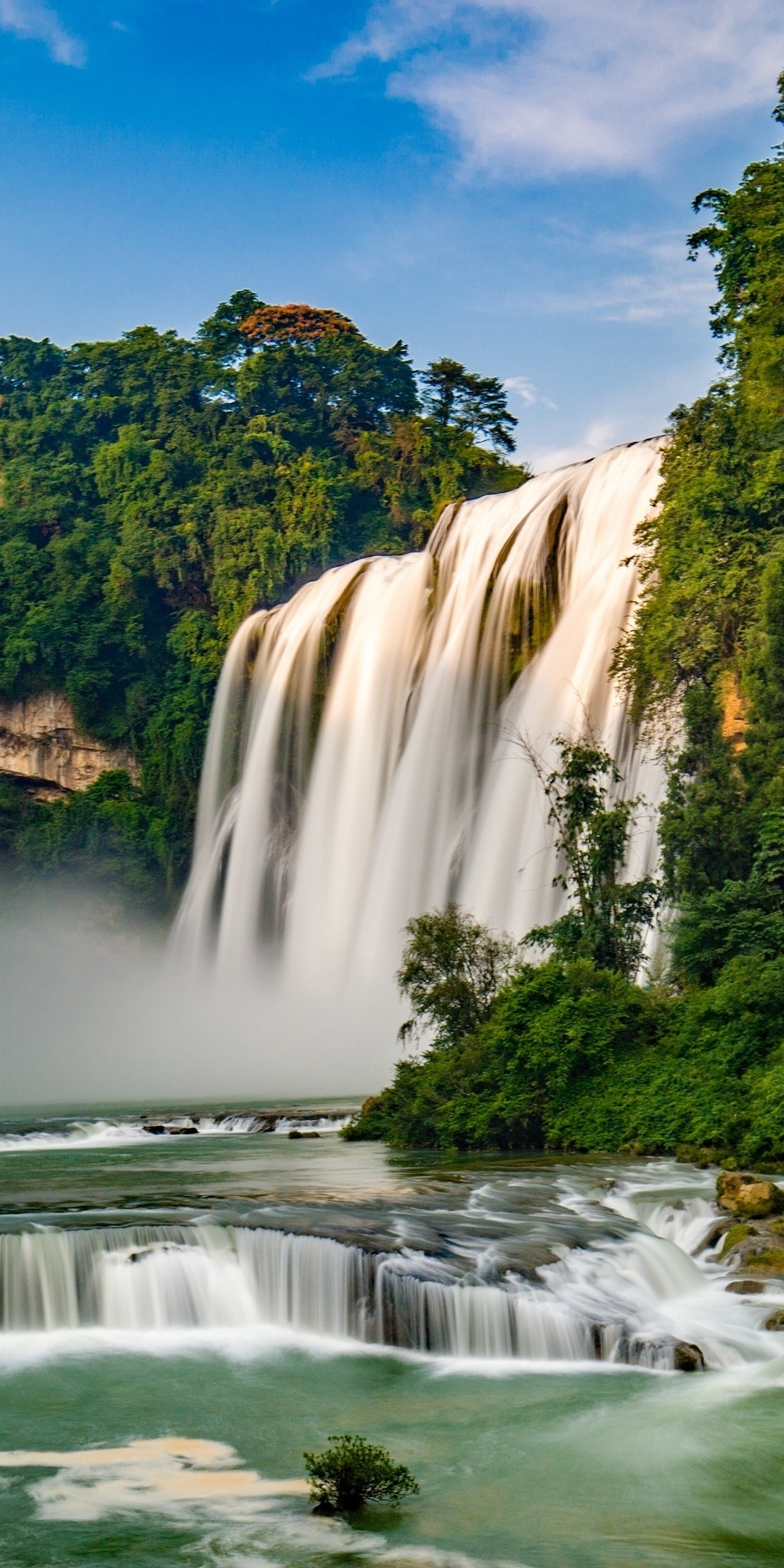 Stream, water current, river, waterfall, 1080x2160 wallpaper