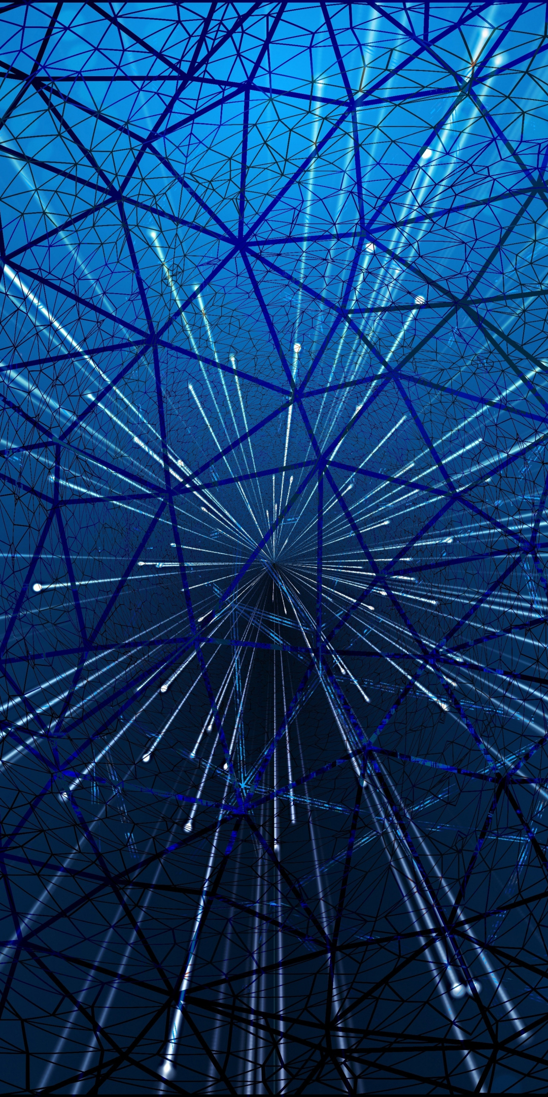 Blue structure, threads, abstract, 1080x2160 wallpaper