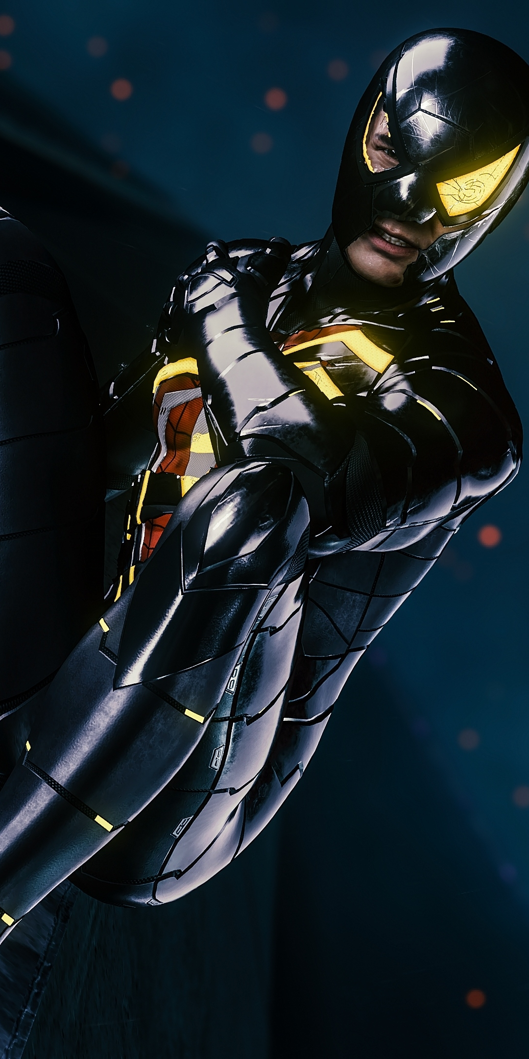 Game, dark suit, Spider-man PS4, 1080x2160 wallpaper