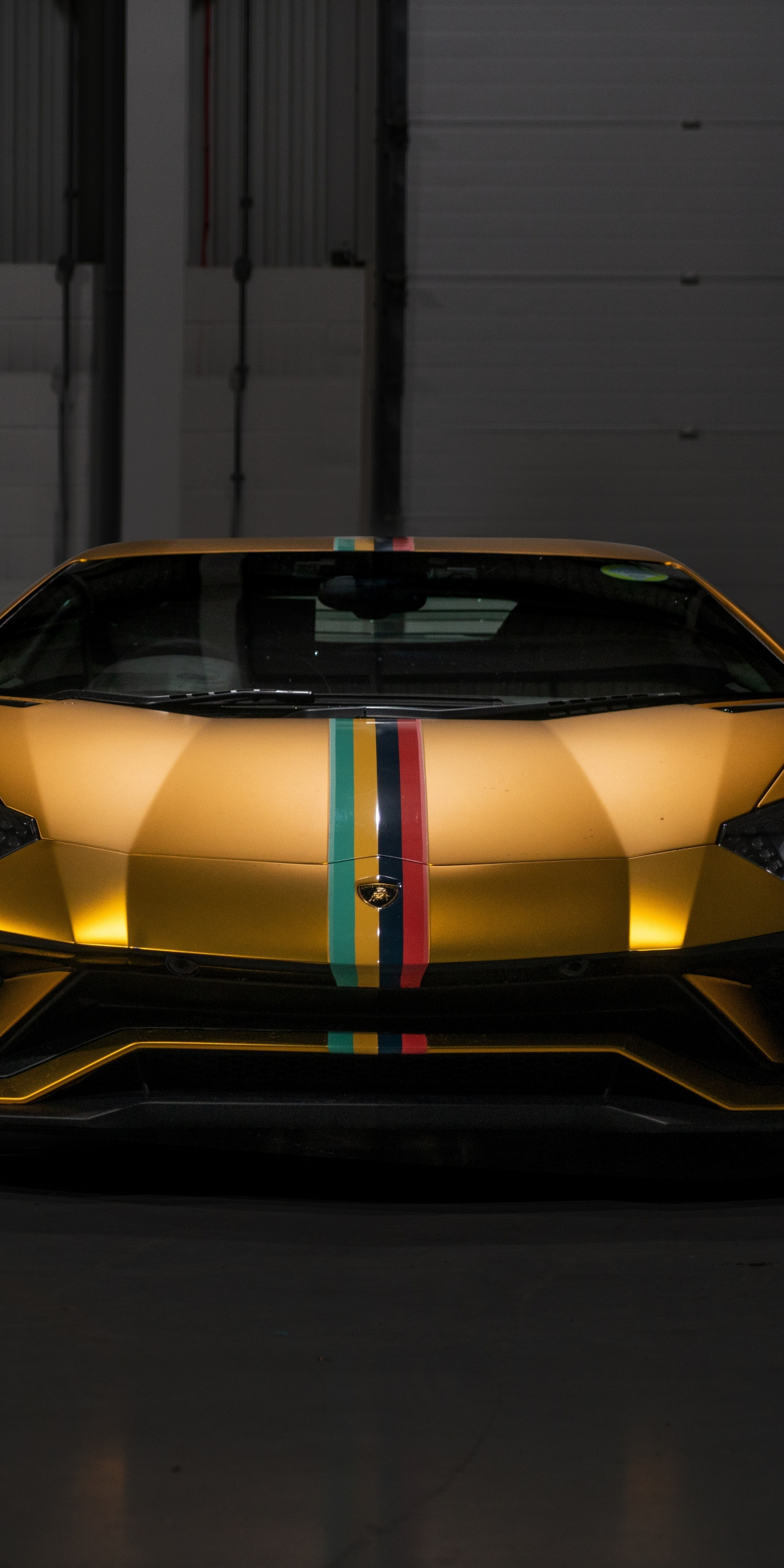 Lamborghini Aventador, golden, sports car, 1080x2160 wallpaper