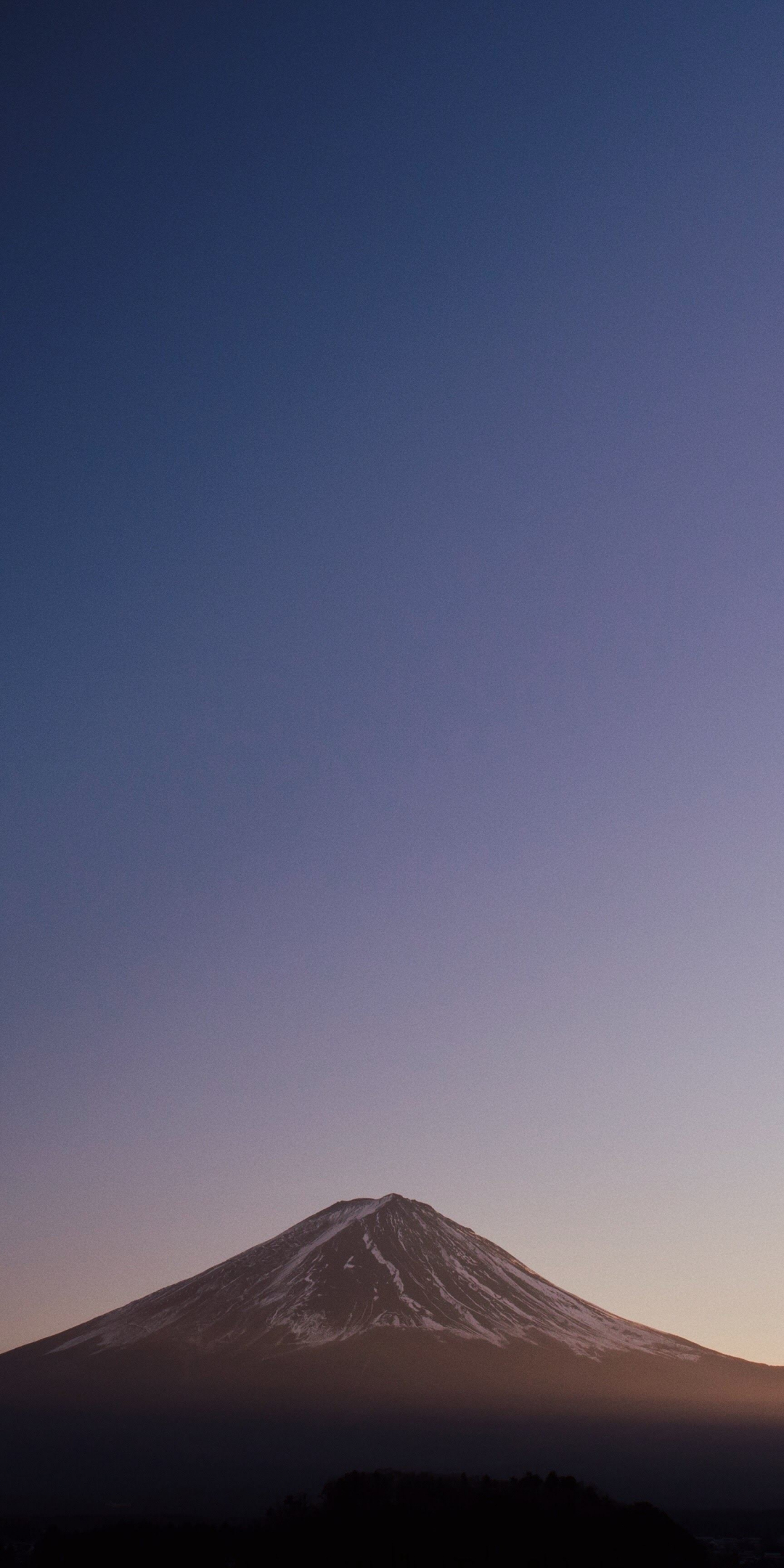 Mount fuji, nature, blue sky, minimal, 1080x2160 wallpaper