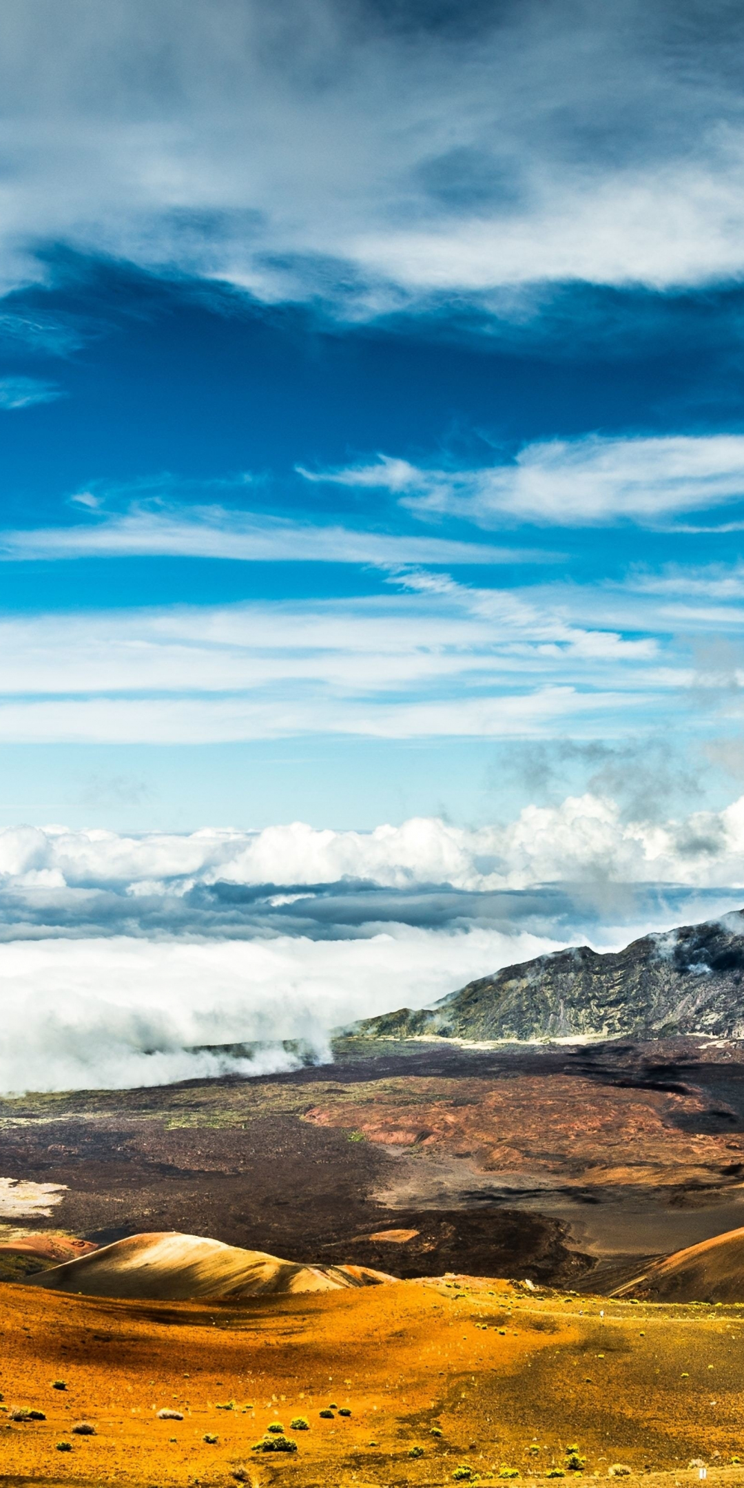 Haleakala crater, volcano, Hawaii, landscape, 1080x2160 wallpaper