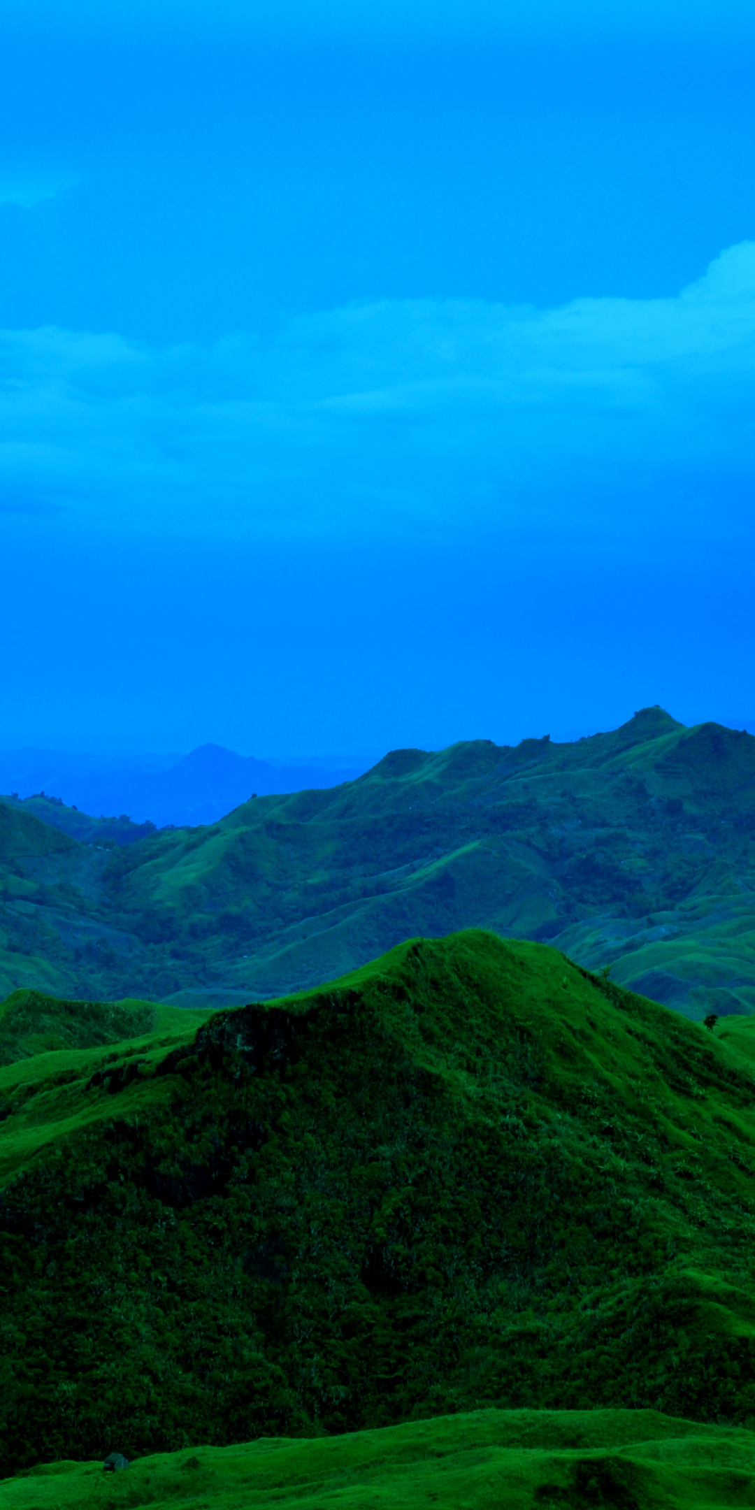 Blue sky, mountains, landscape, nature, 1080x2160 wallpaper