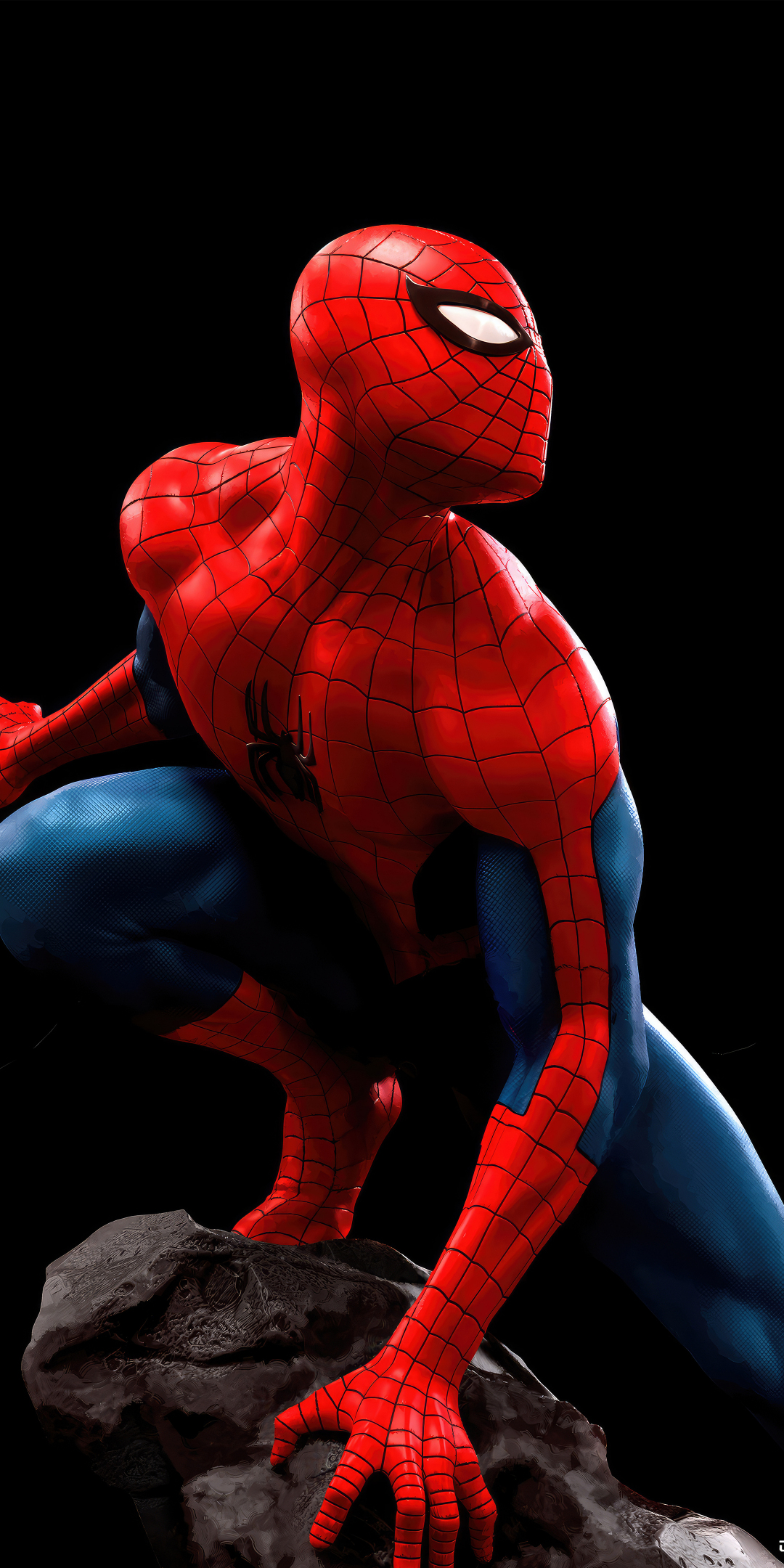 The Amazing spider-man, OLED art, dark, 1080x2160 wallpaper
