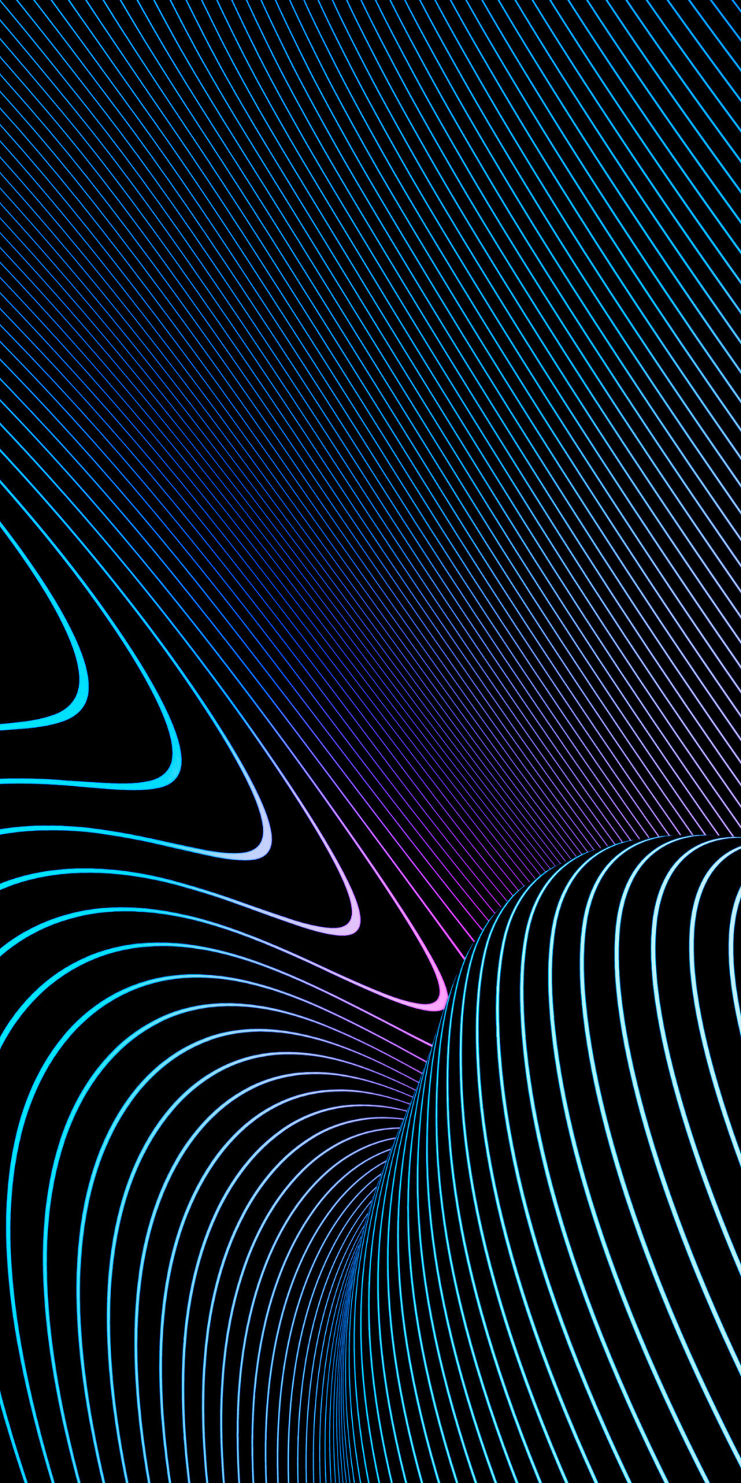 Curves, lines, neon dark, wrap, 1080x2160 wallpaper