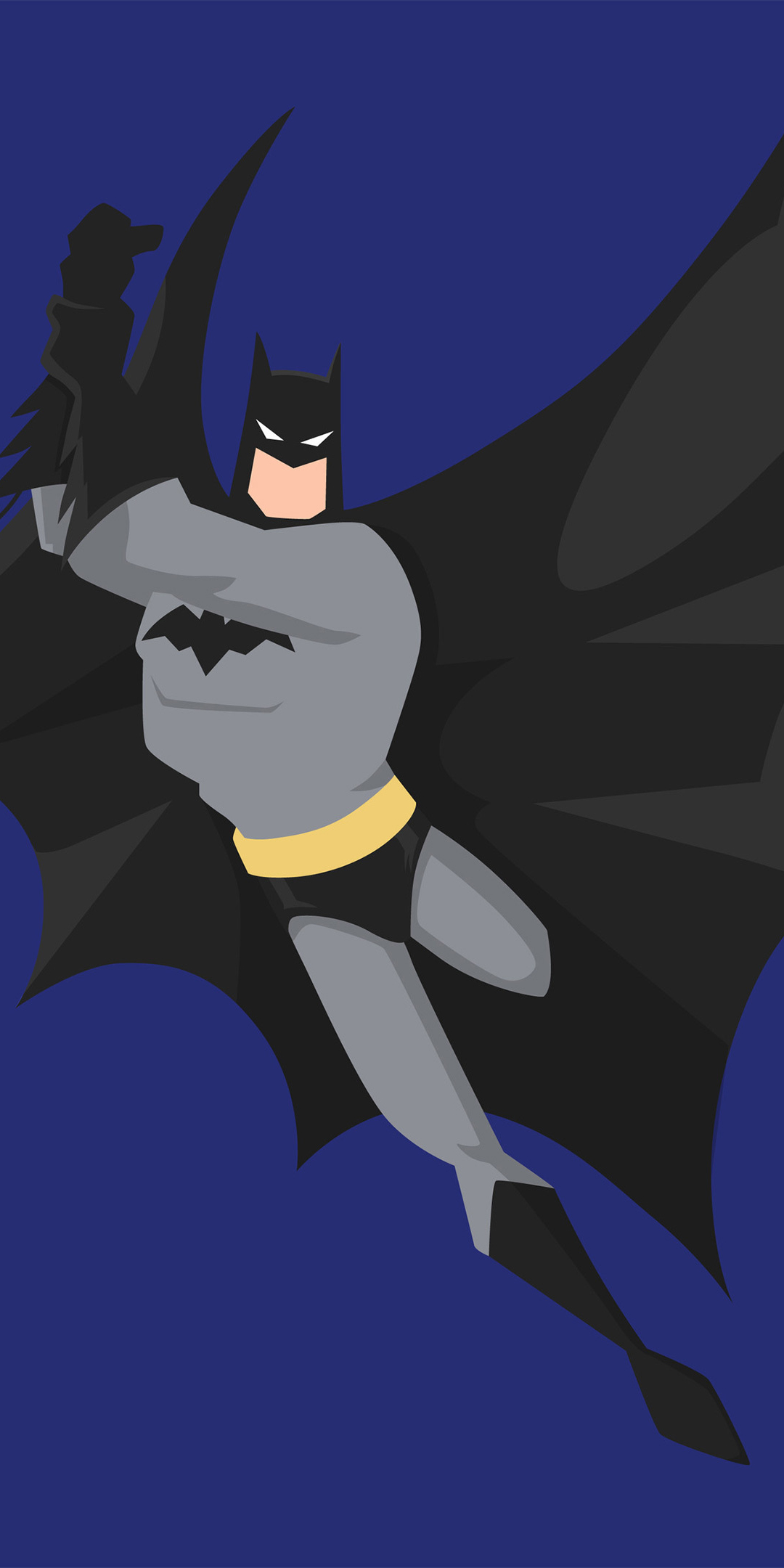 Batman, vector style, minimal, digital art, 1080x2160 wallpaper