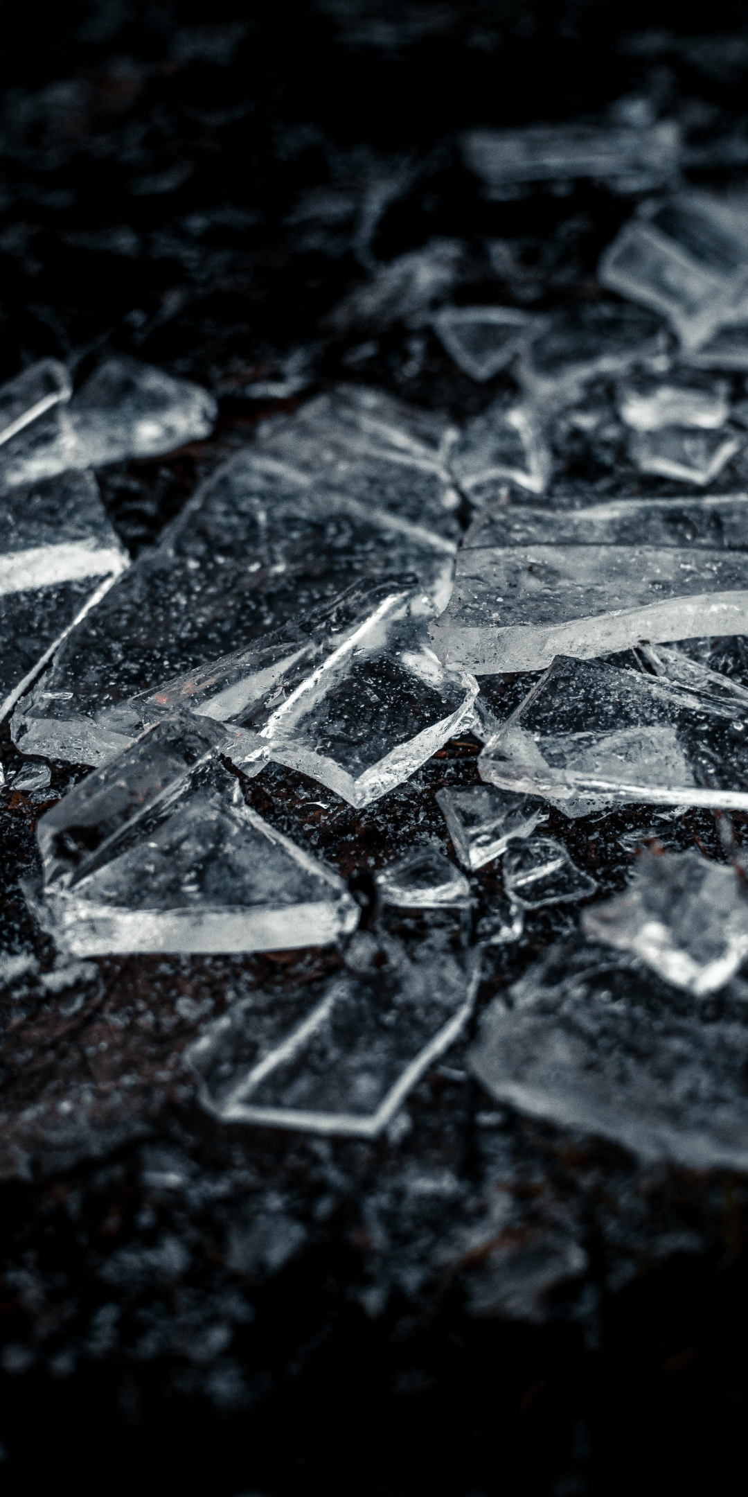 Ice shards, macro, 1080x2160 wallpaper