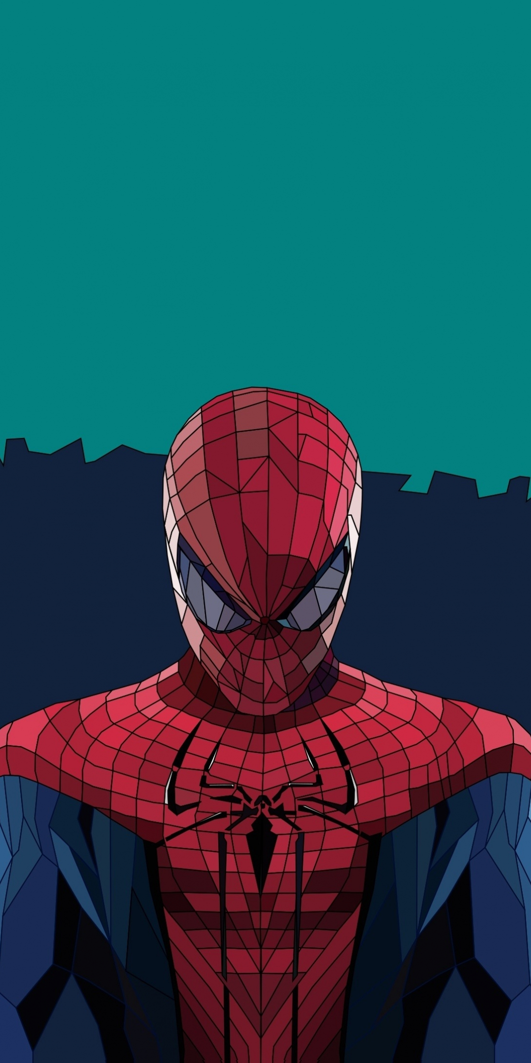 Spider-man, low poly, art, 1080x2160 wallpaper
