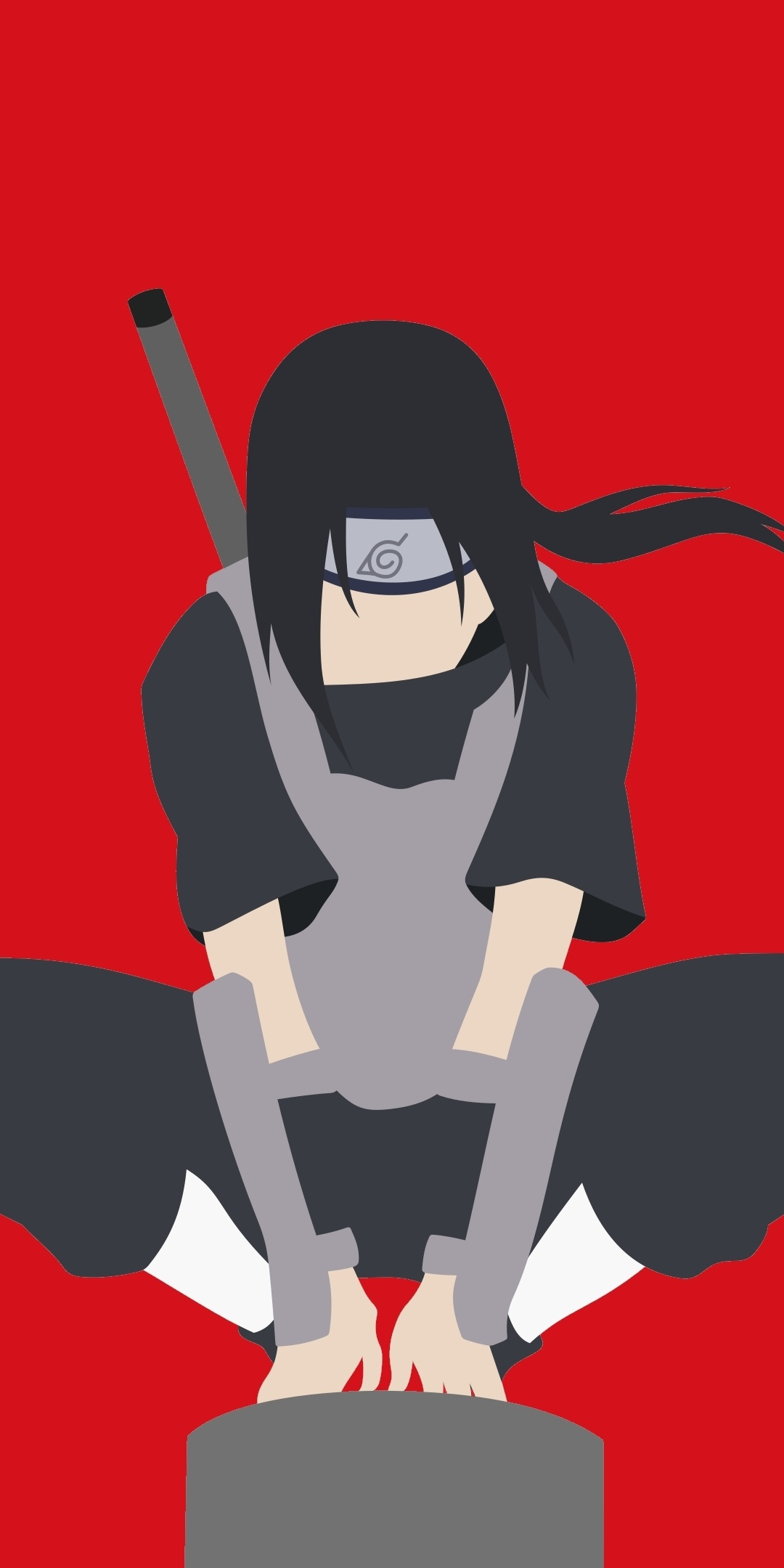 Minimal, warrior, Naruto, Itachi Uchiha, 1080x2160 wallpaper