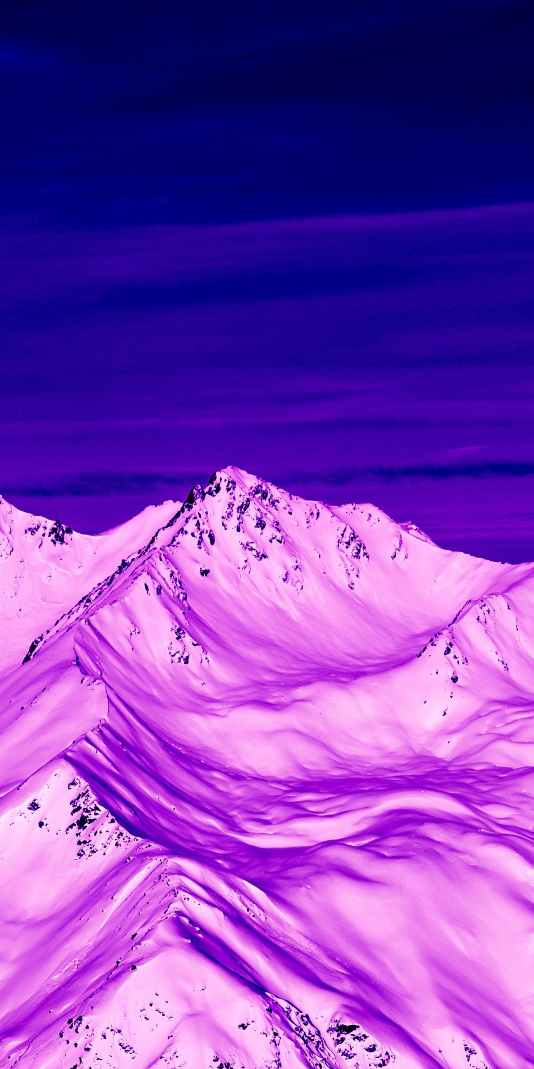 Pink mountains, peaks, glacier, aerial view, 1080x2160 wallpaper
