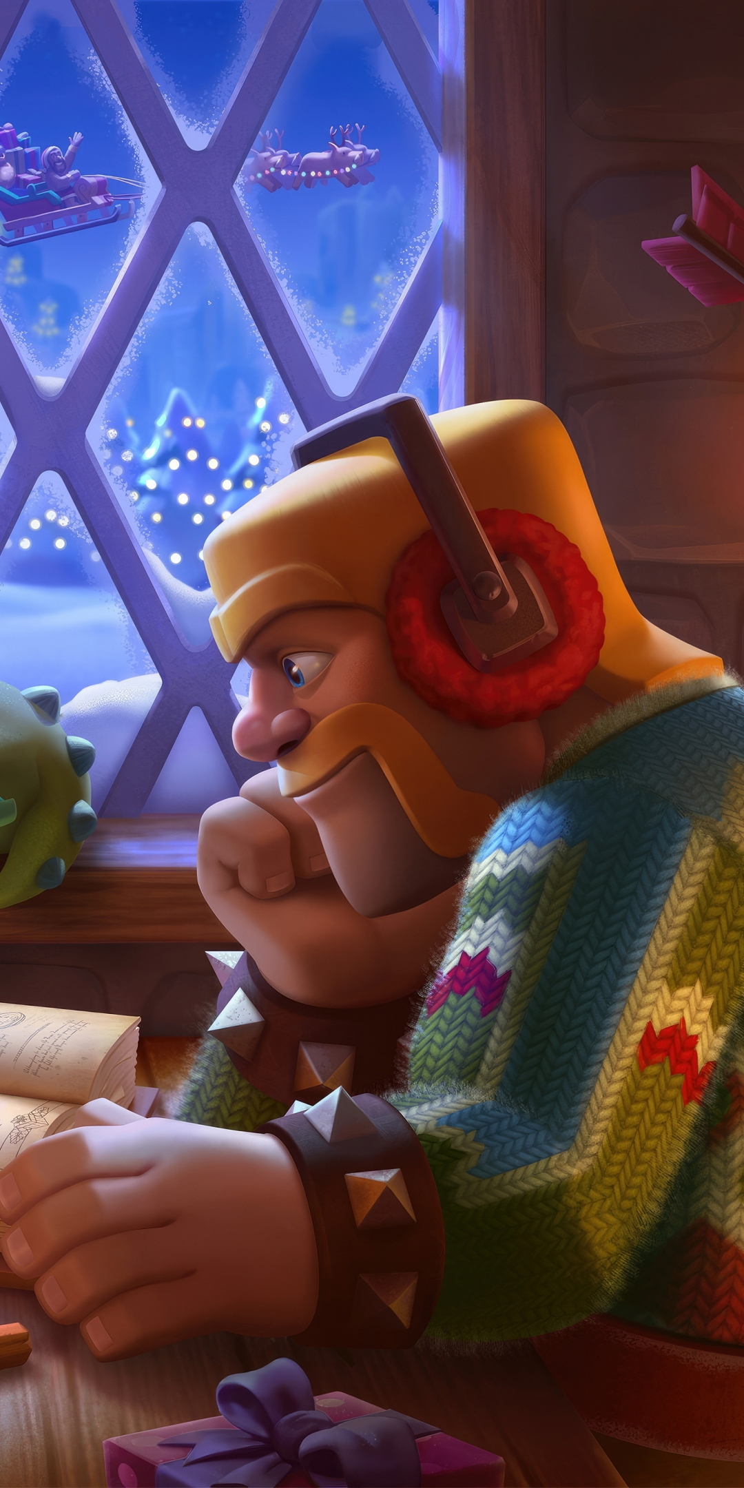 2023 Clash of Clans, barbarian, reading, 1080x2160 wallpaper