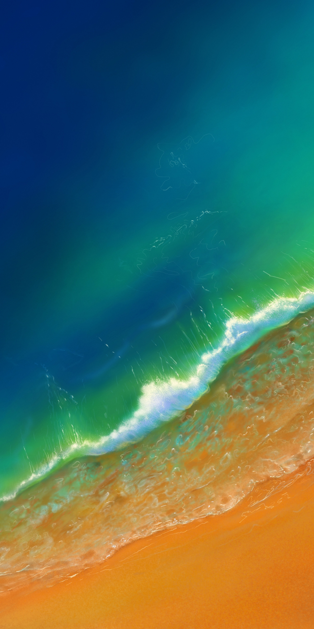 Green ocean, sea waves, aerial view, beach, 1080x2160 wallpaper
