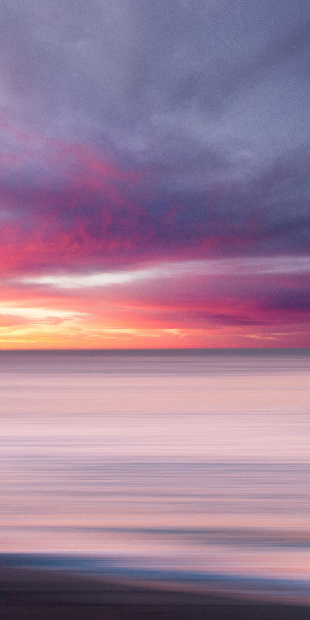 Nature, sunset, blur, seascape, 1080x2160 wallpaper