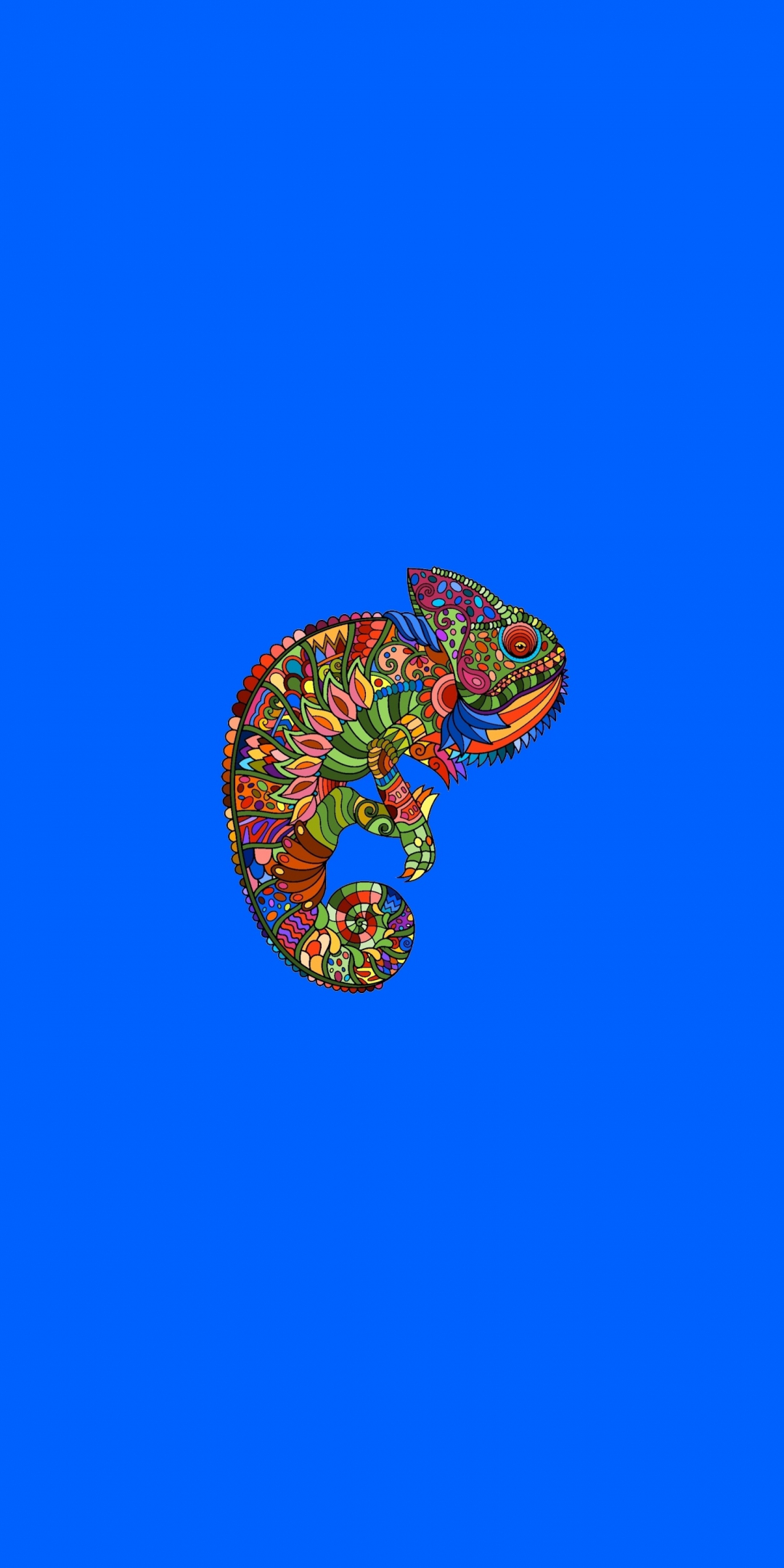Colorful, artwork, Chameleon, 1080x2160 wallpaper