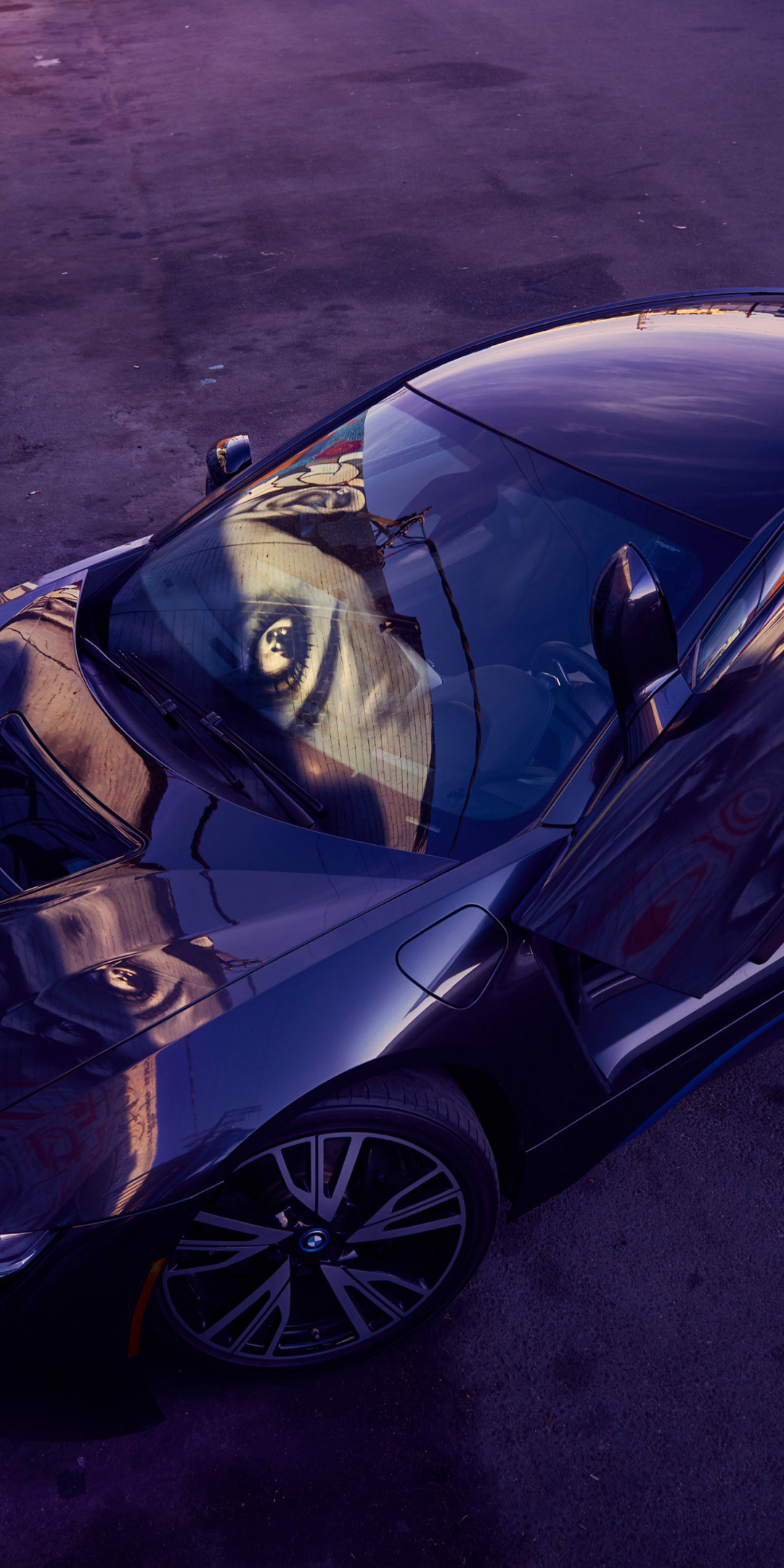 BMW, luxury car, top view, 1080x2160 wallpaper