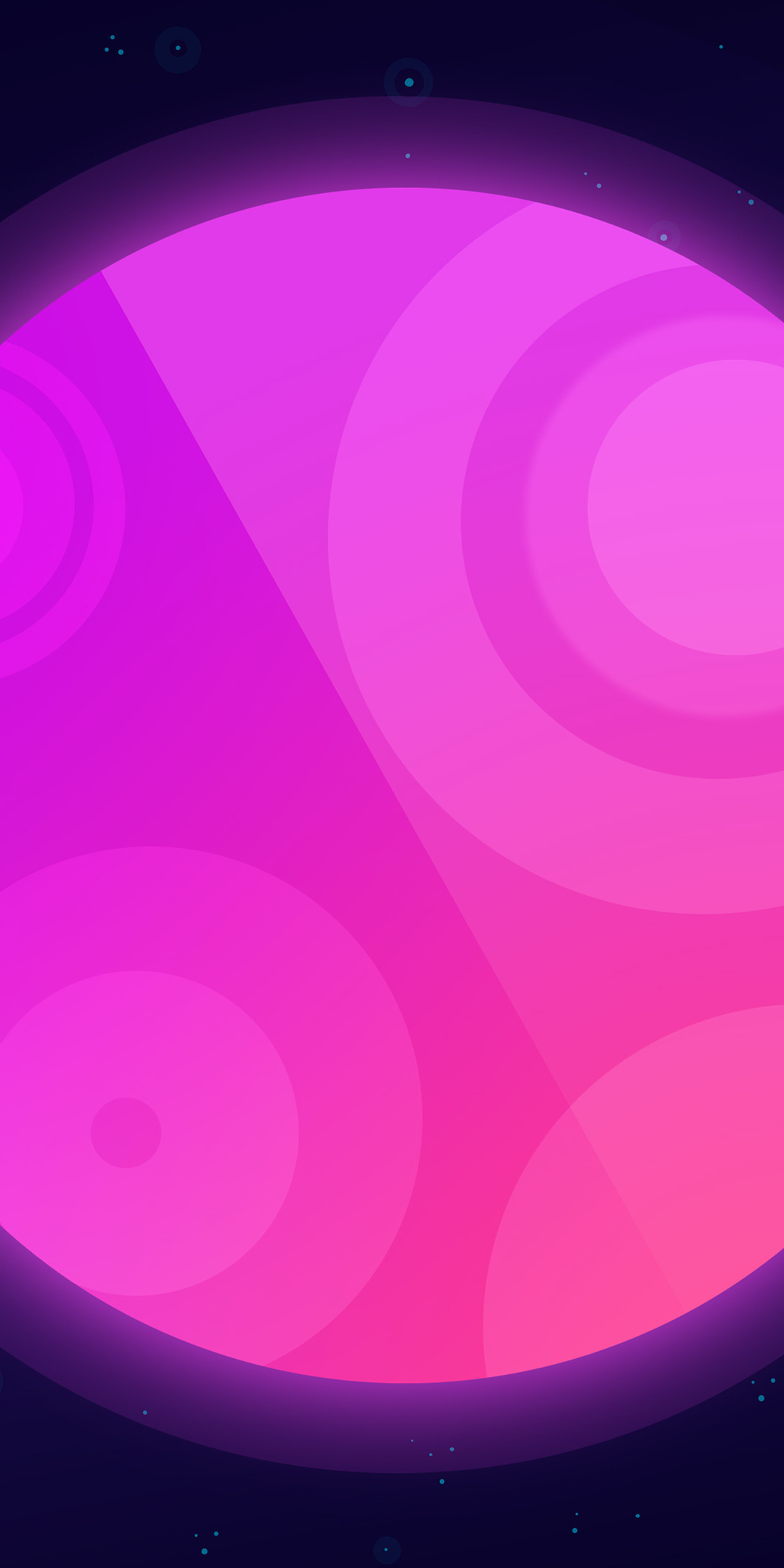 Moon, neon, pink planet, abstract, space, 1080x2160 wallpaper