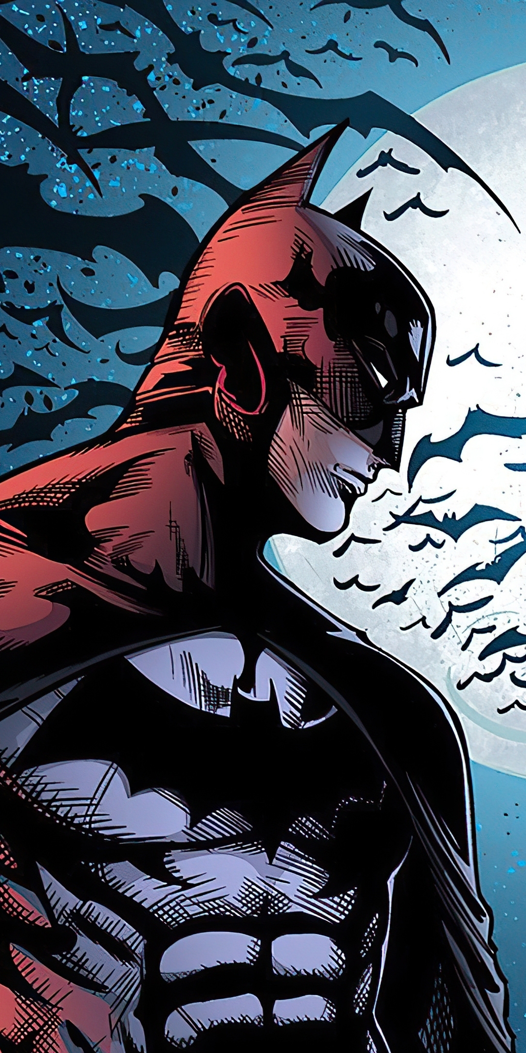 Comics hero, CD, bats and Batman, 1080x2160 wallpaper